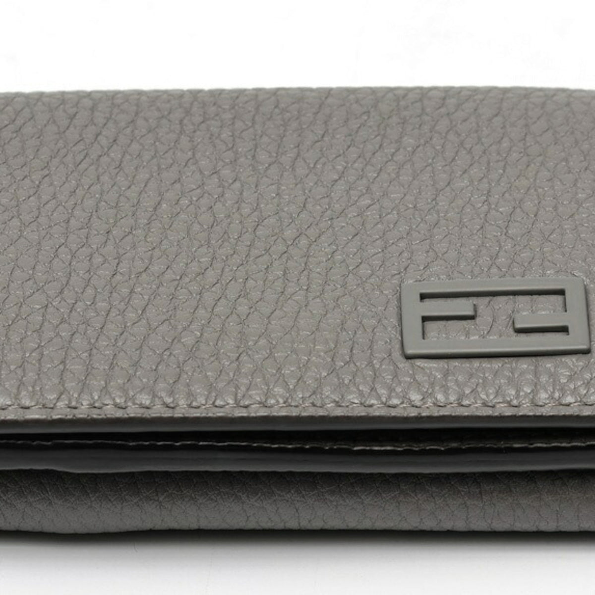 Fendi Gray Leather Wallet (Tri-Fold) (Pre-Owned)