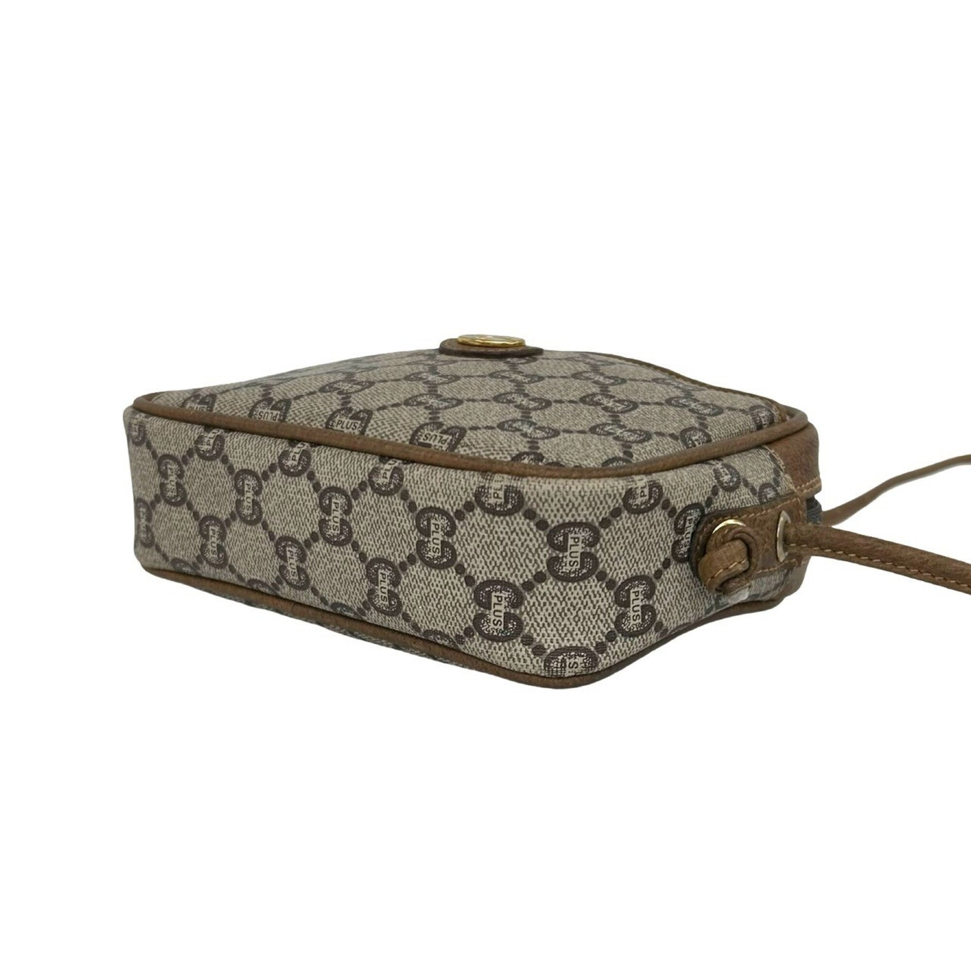 Gucci Brown Leather Pvc Pochette Shoulder Bag (Pre-Owned)
