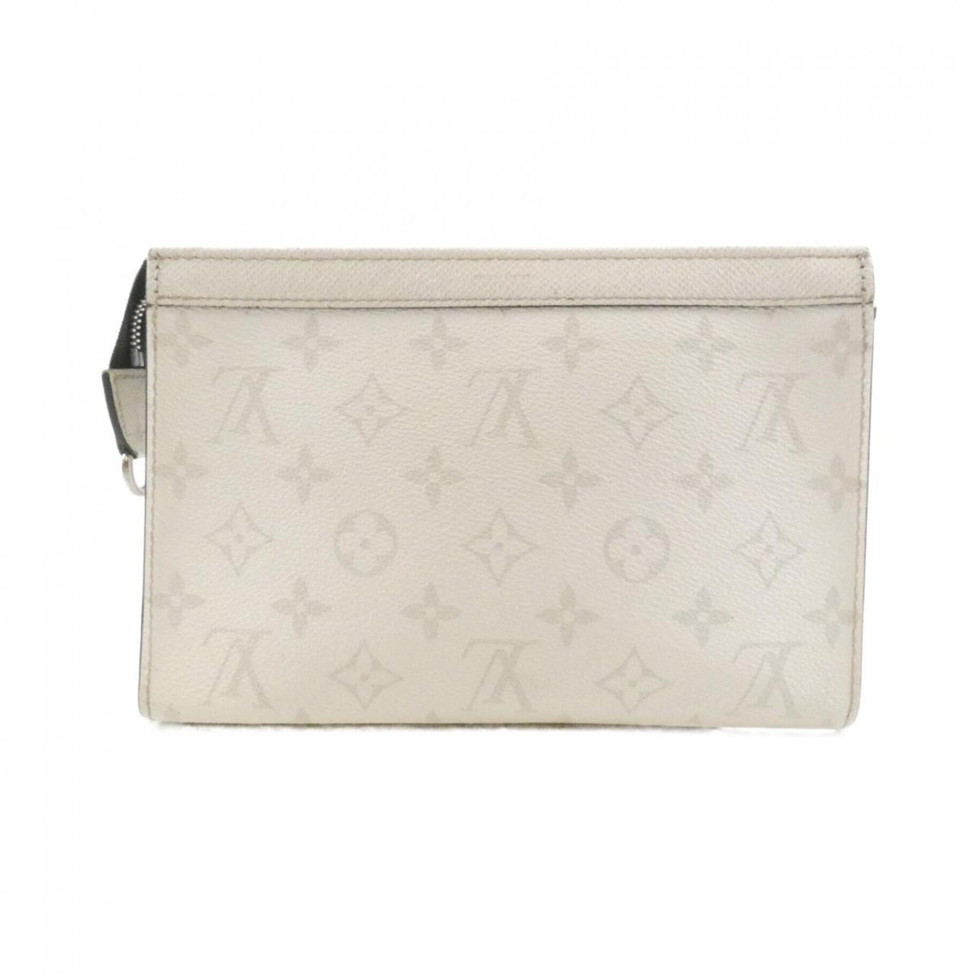 Louis Vuitton Ivory White Coated Canvas Leather Shoulder Bag (Pre-Owned)