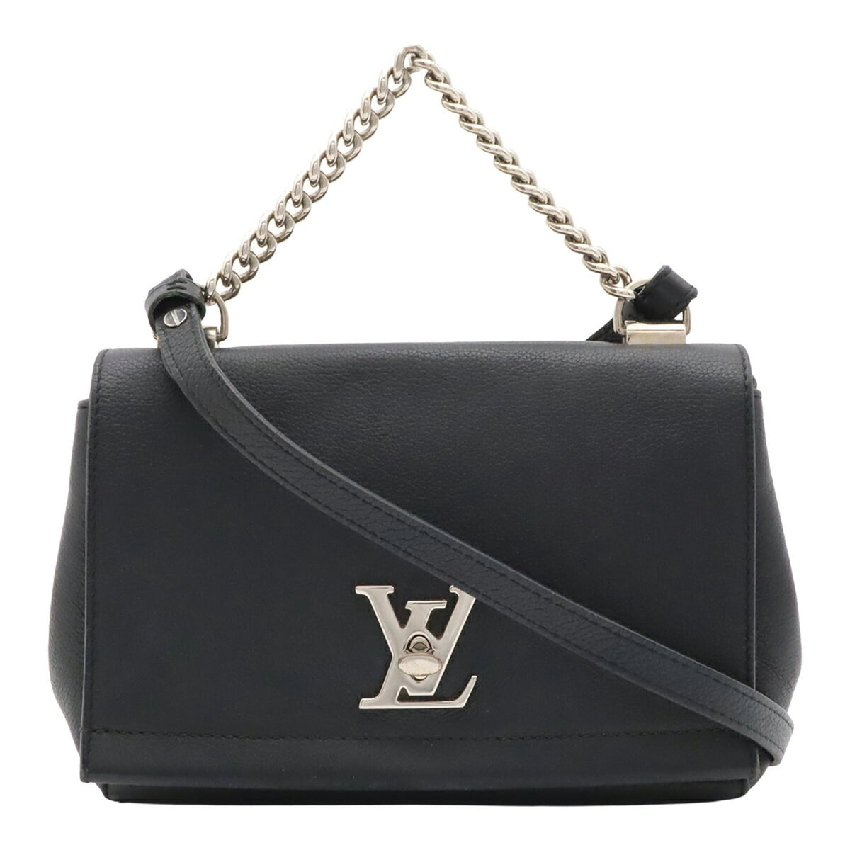Louis Vuitton Black Noir Leather Handbag Shoulder Bag (Pre-Owned)