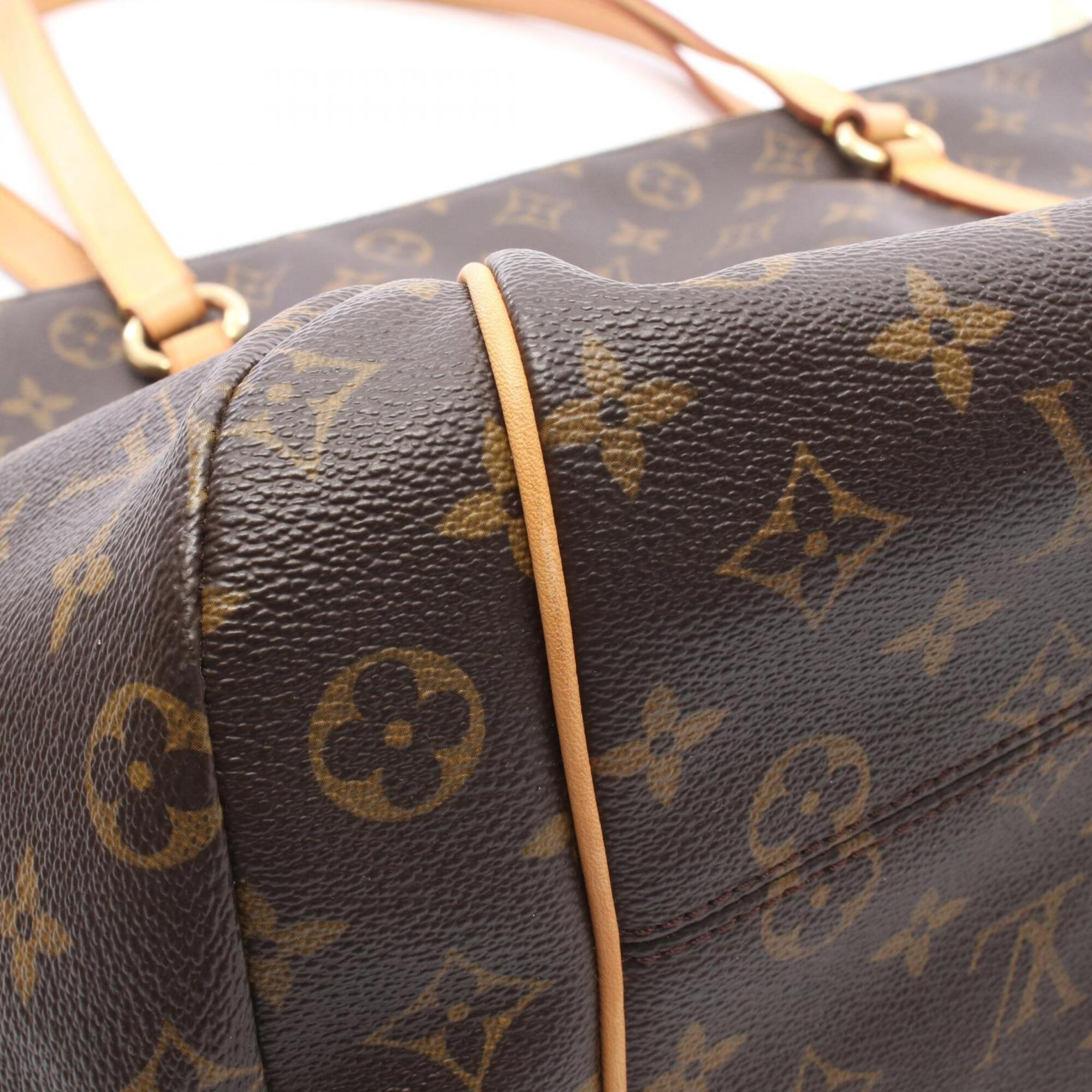 Louis Vuitton Brown Coated Canvas Leather Handbag Tote Bag (Pre-Owned)