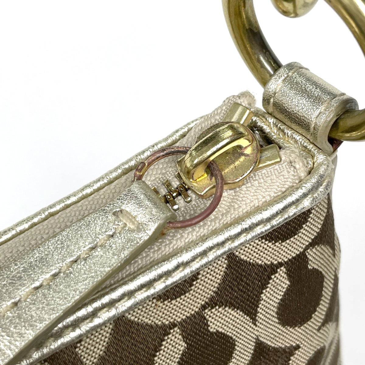 Coach Brown Canvas Leather Pouch (Pre-Owned)