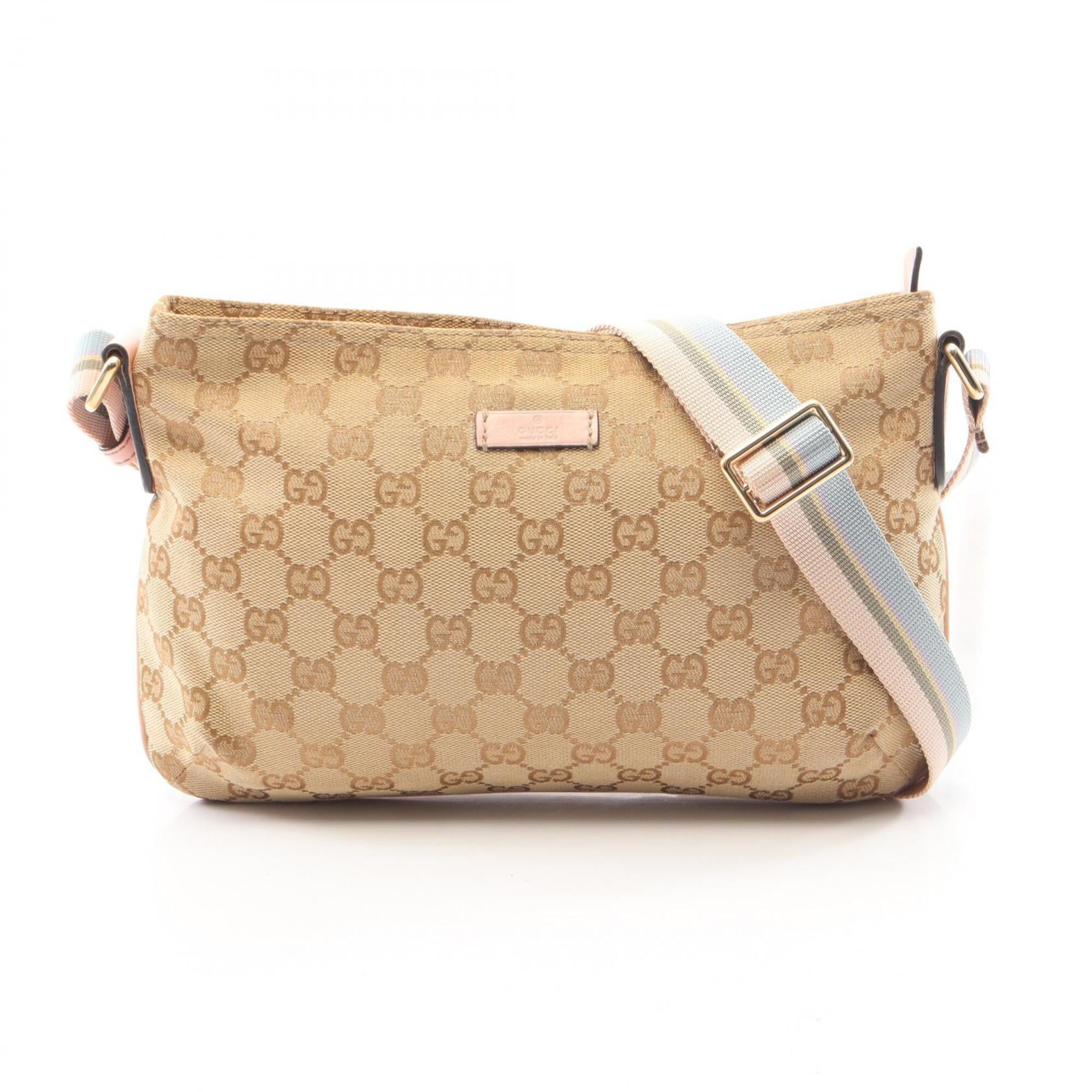 Gucci Gg Canvas Beige Pink Gg Canvas Handbag Shoulder Bag (Pre-Owned)