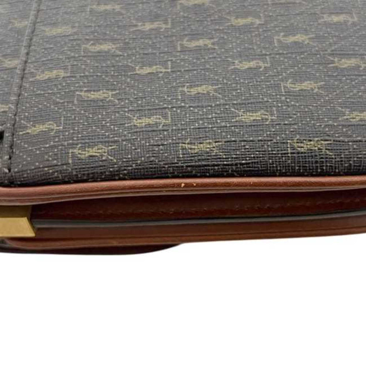 Saint Laurent Brown Dark Brown Pvc Leather Shoulder Bag (Pre-Owned)