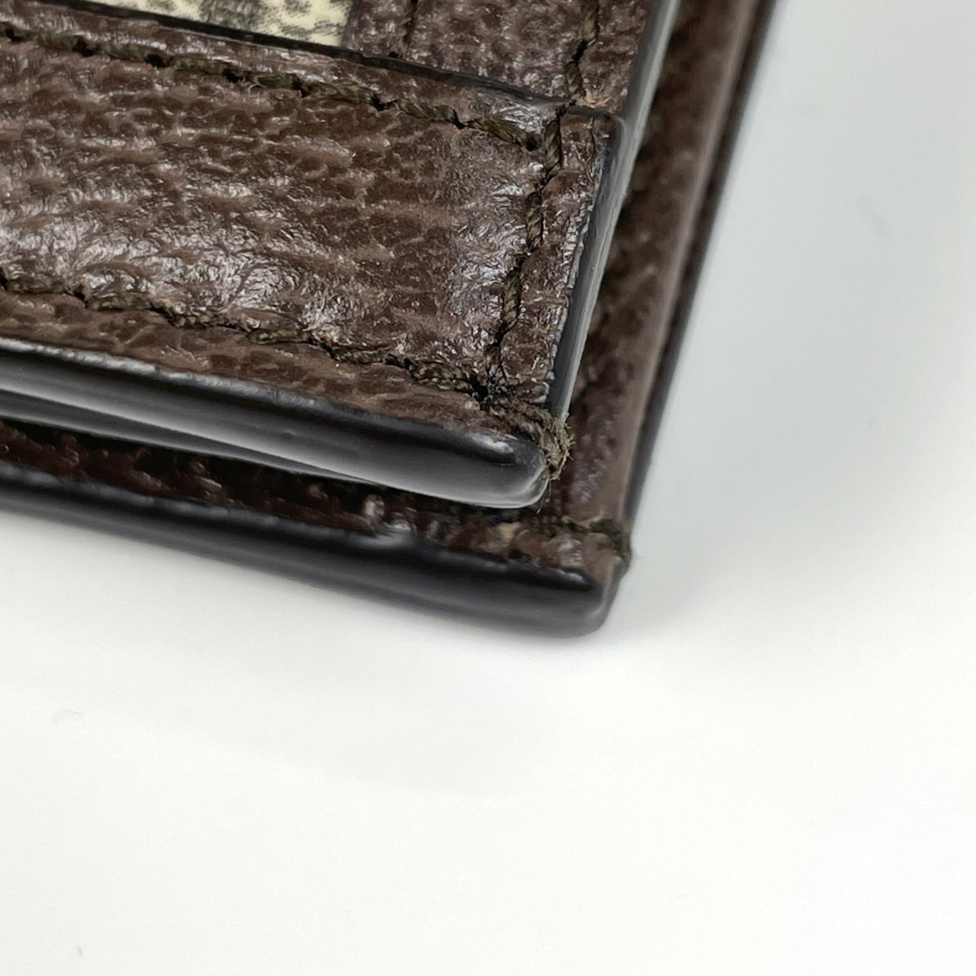 Gucci Beige Brown Coated Canvas Wallet (Bi-Fold) (Pre-Owned)