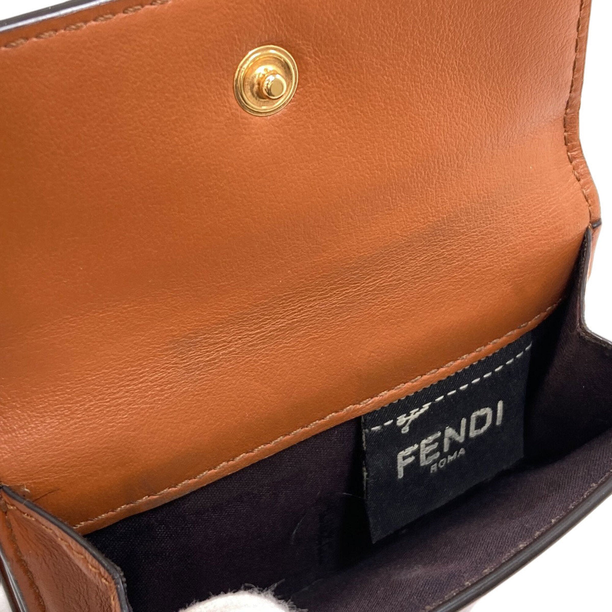 Fendi Brown Leather Wallet (Tri-Fold) (Pre-Owned)