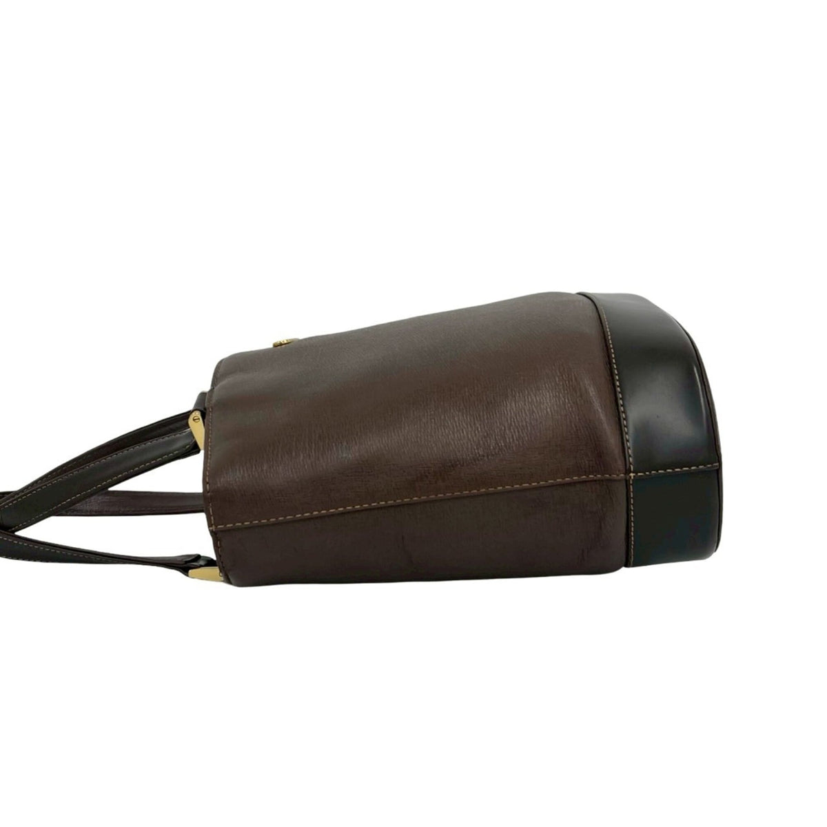 Burberry Black Brown Leather Handbag Tote Bag (Pre-Owned)