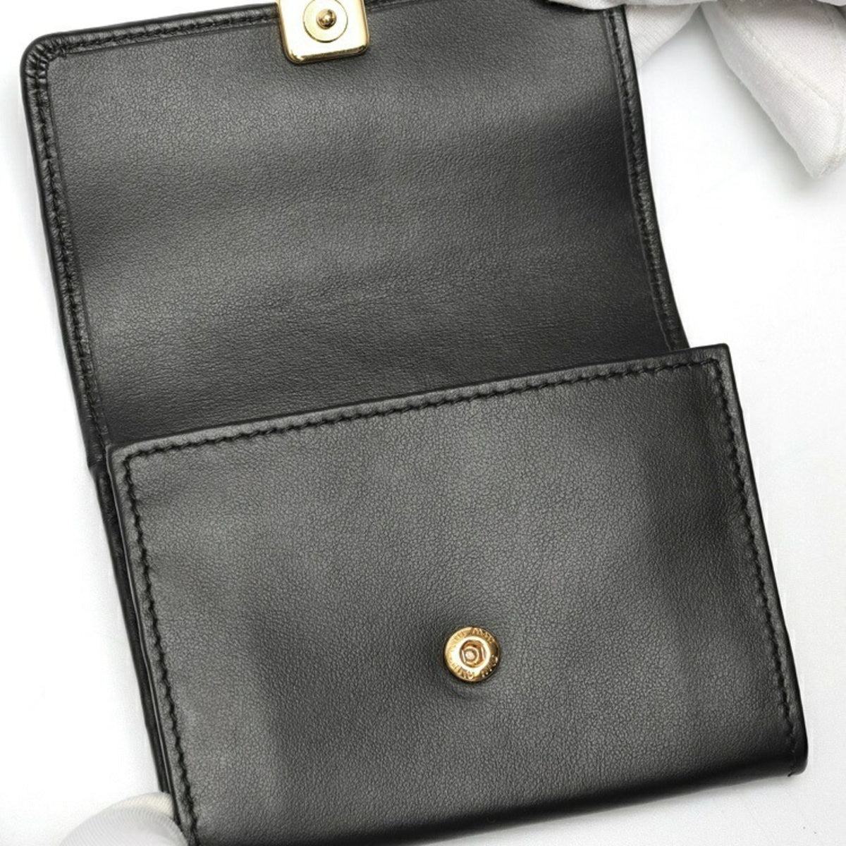 Miu Miu Black Leather Coin Purse/Coin Case (Pre-Owned)
