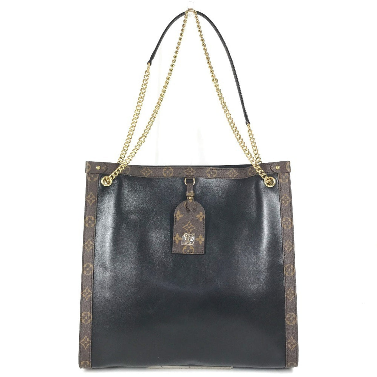 Louis Vuitton Black Brown Noir Leather Shoulder Bag Tote Bag (Pre-Owned)