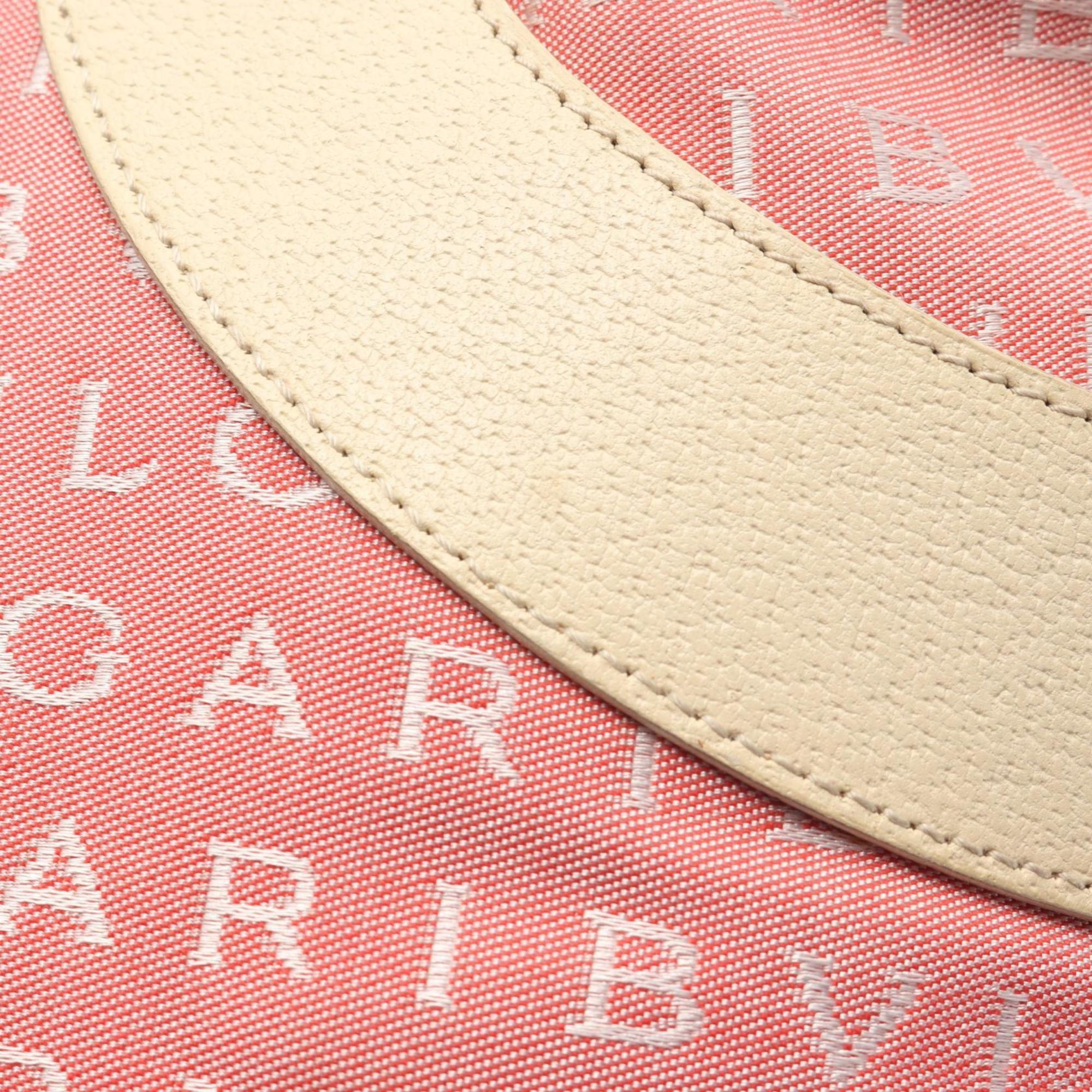 Bvlgari Ivory Pink Canvas Leather Handbag Tote Bag (Pre-Owned)
