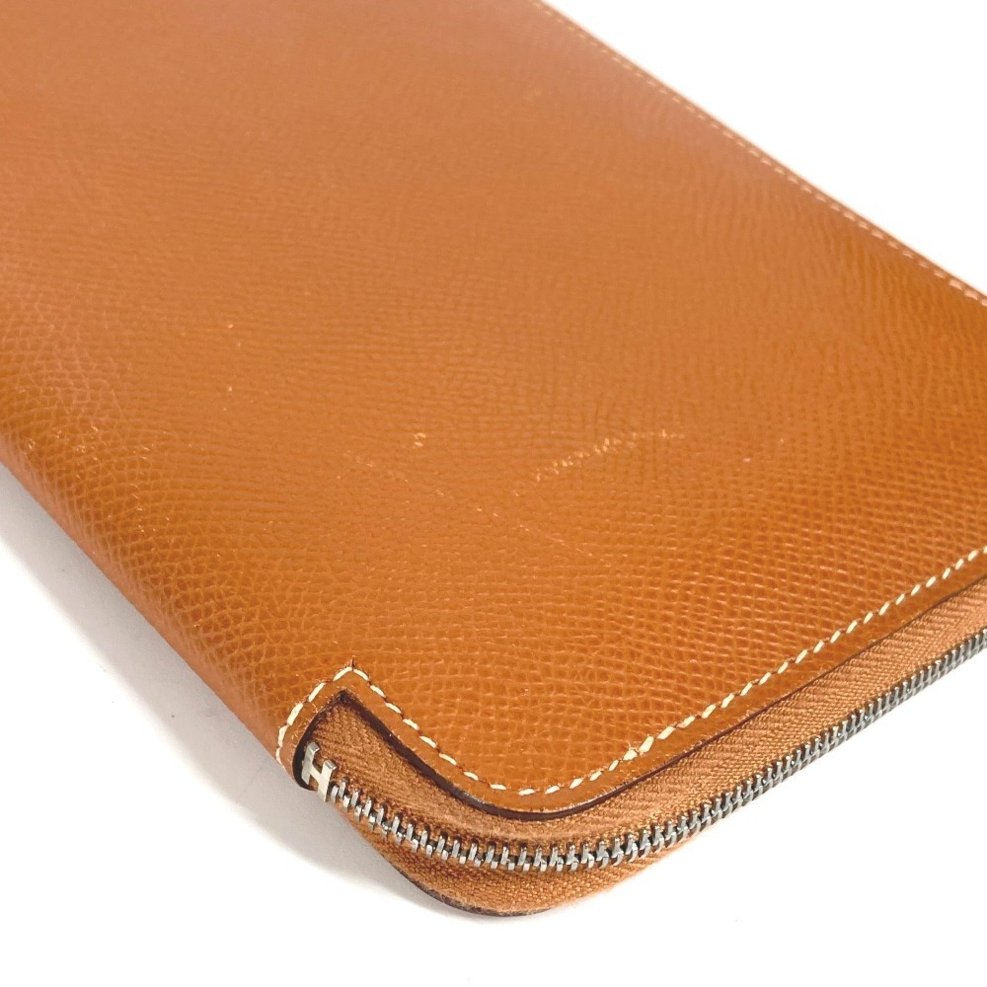 Hermes Azap Gold Leather Long Wallet (Bi-Fold) (Pre-Owned)