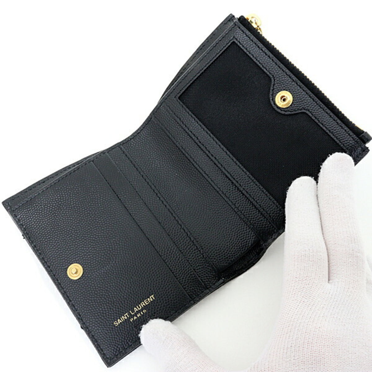 Saint Laurent Black Leather Wallet (Bi-Fold) (Pre-Owned)