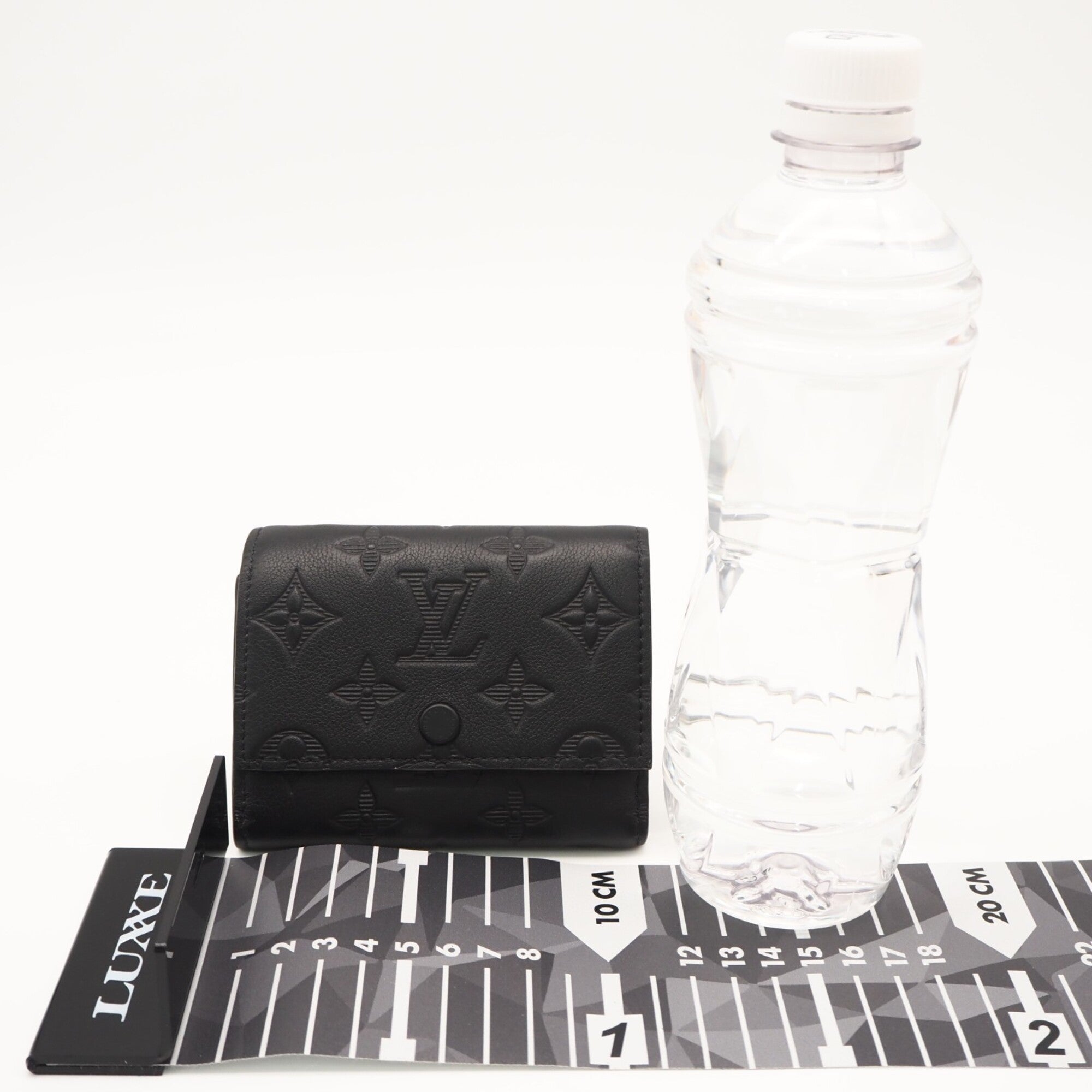 Louis Vuitton Monogram Shadow Black Leather Wallet (Tri-Fold) (Pre-Owned)