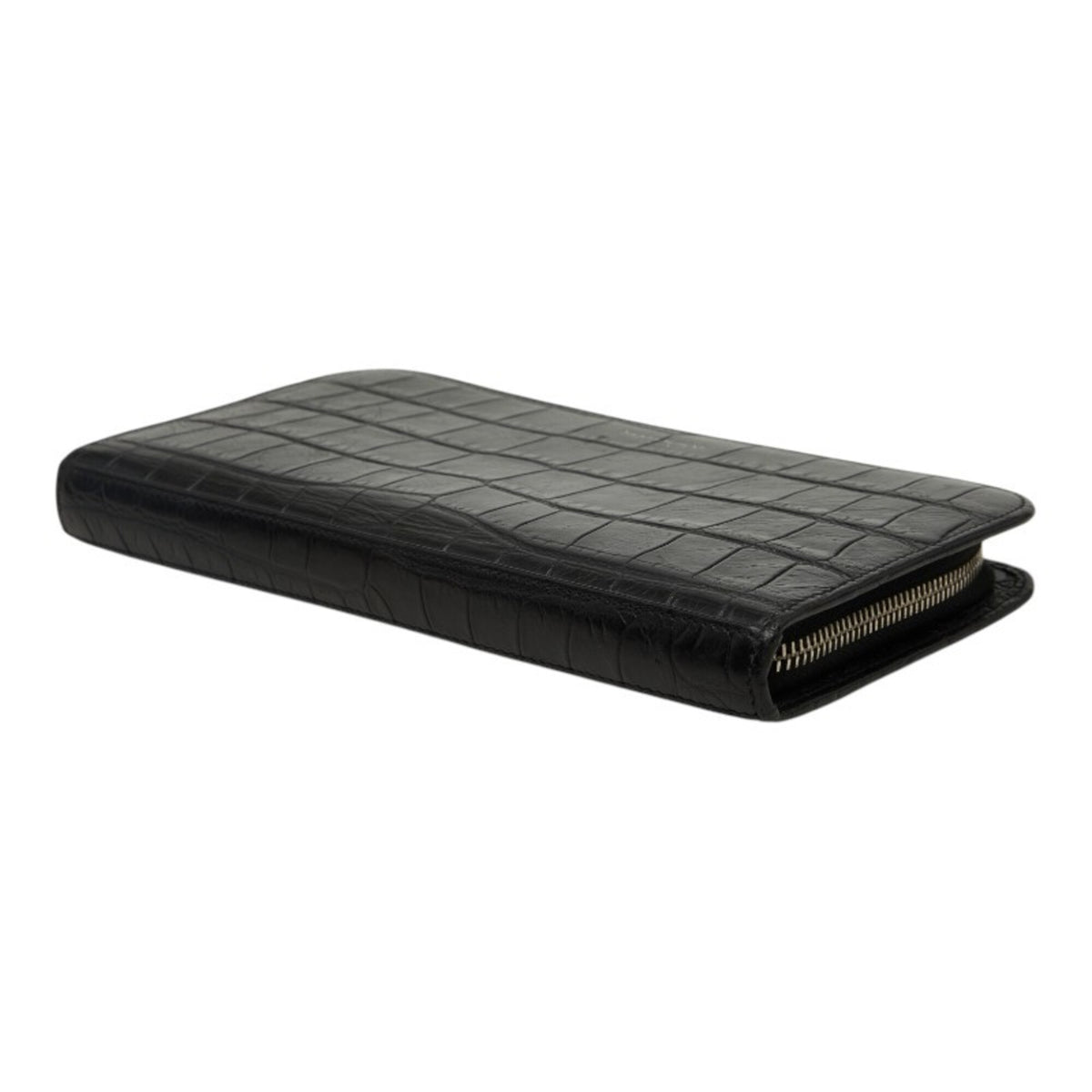 Saint Laurent Black Leather Long Wallet (Bi-Fold) (Pre-Owned)