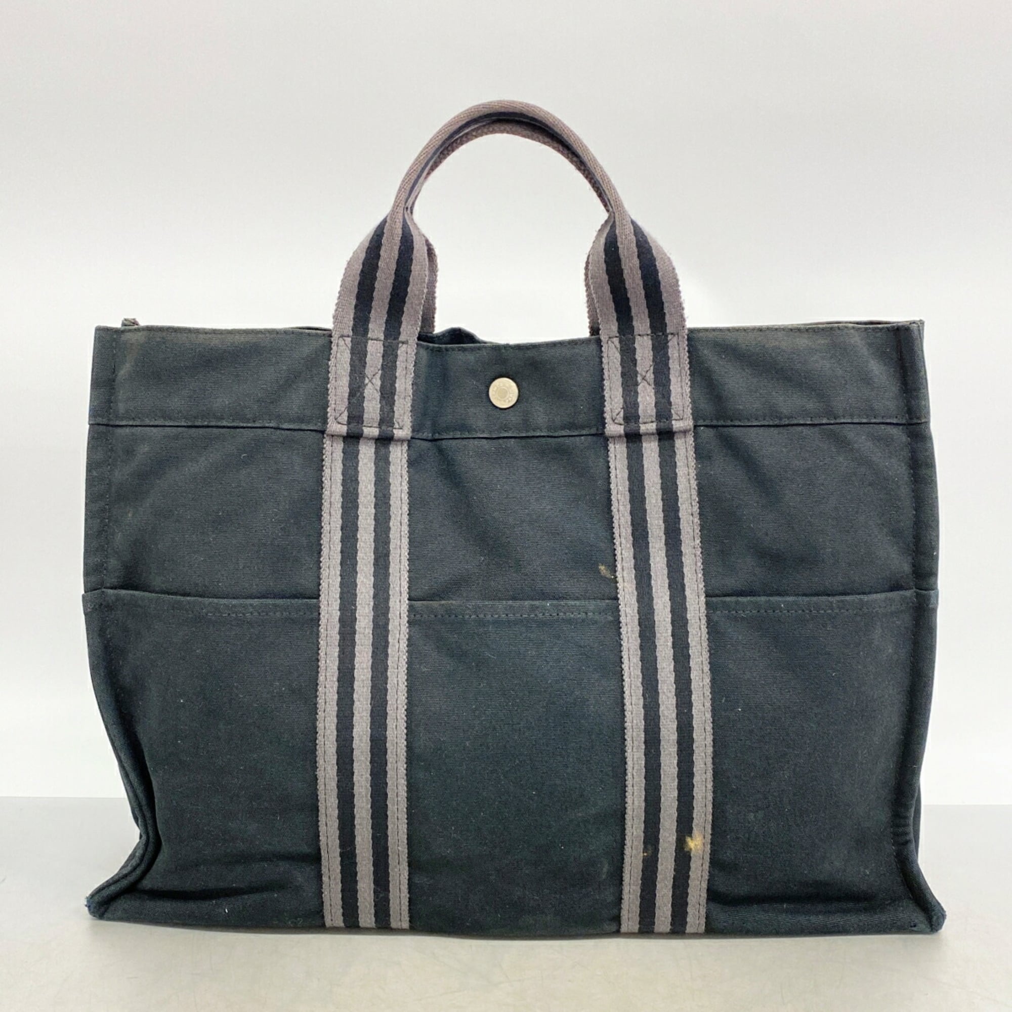 Hermes Black Canvas Tote Bag (Pre-Owned)