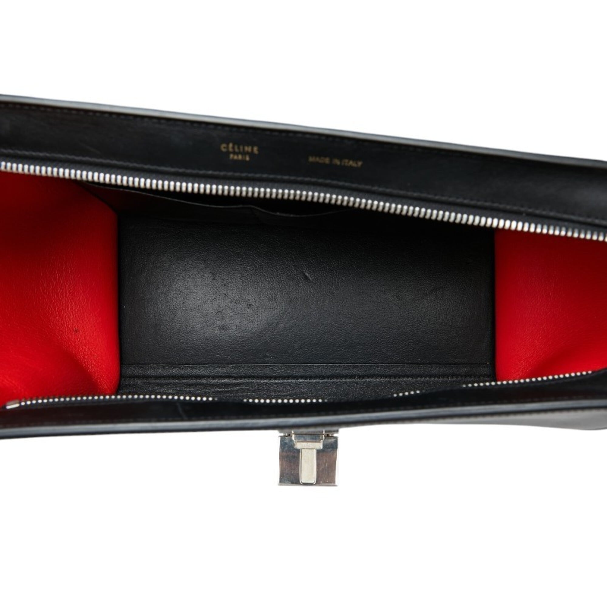 Celine Beige Black Red Color Leather Handbag Shoulder Bag (Pre-Owned)