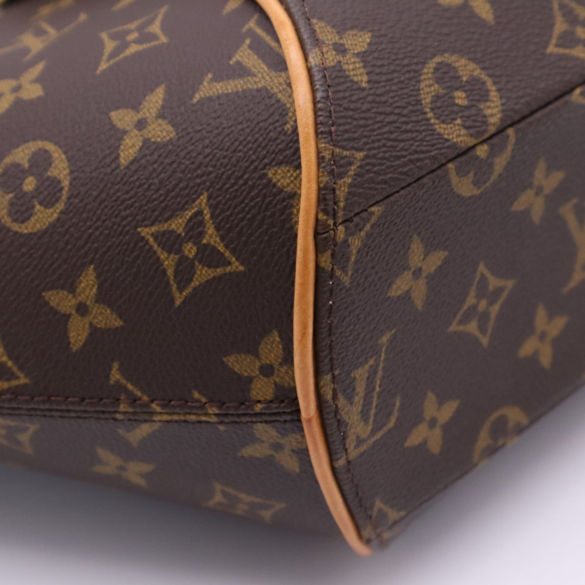 Louis Vuitton Beige Brown Coated Canvas Leather Handbag (Pre-Owned)