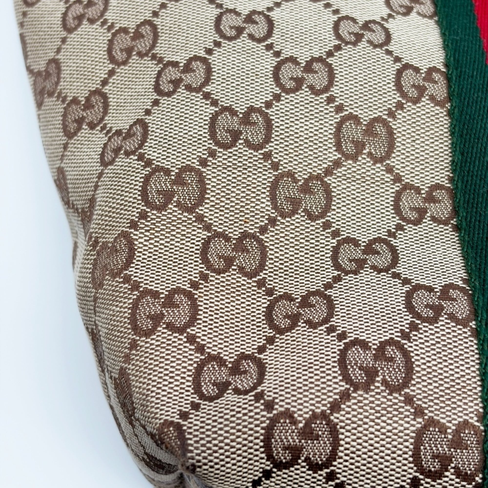 Gucci Ivory Gg Canvas Leather Tote Bag (Pre-Owned)