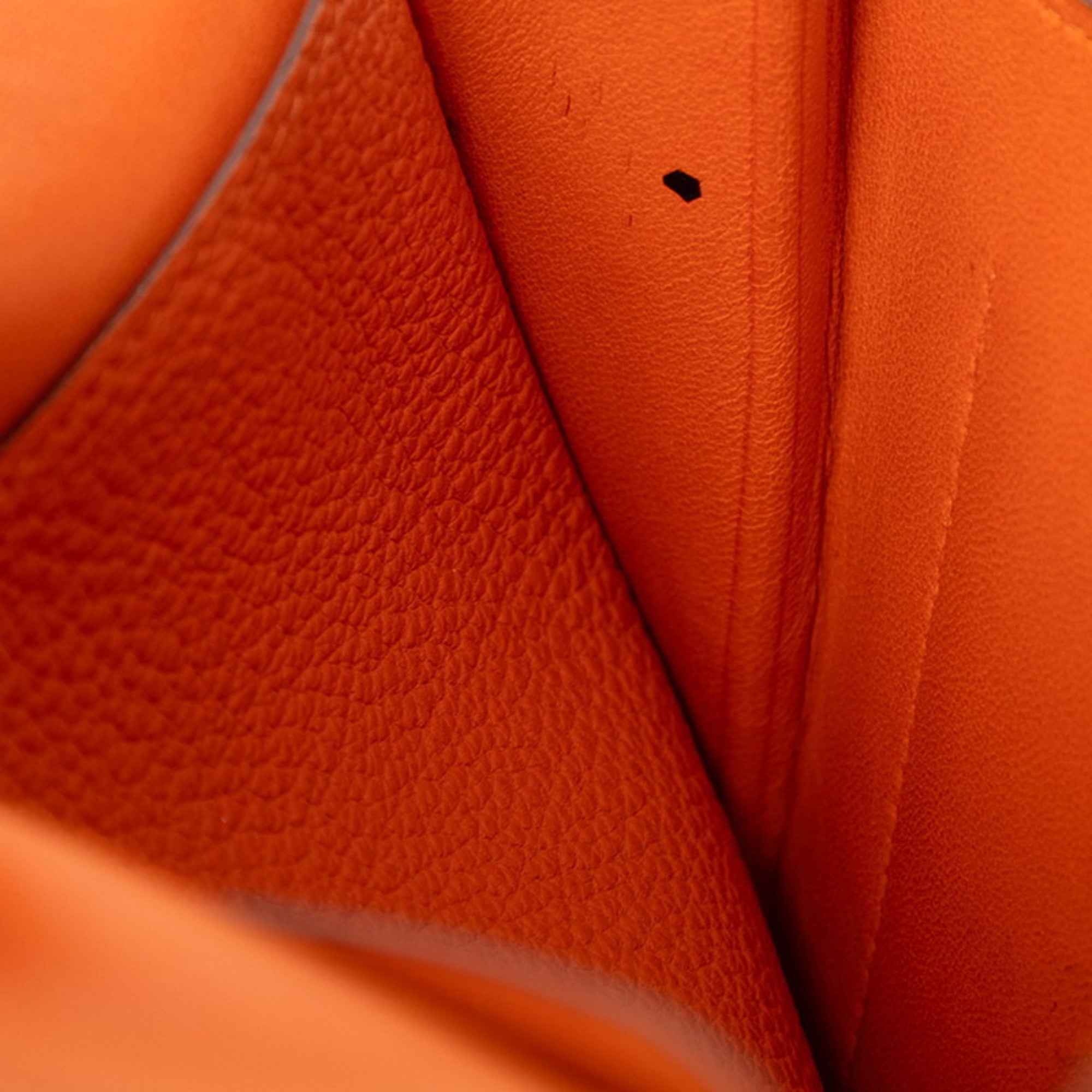 Hermes Orange Togo Leather Long Wallet (Bi-Fold) (Pre-Owned)