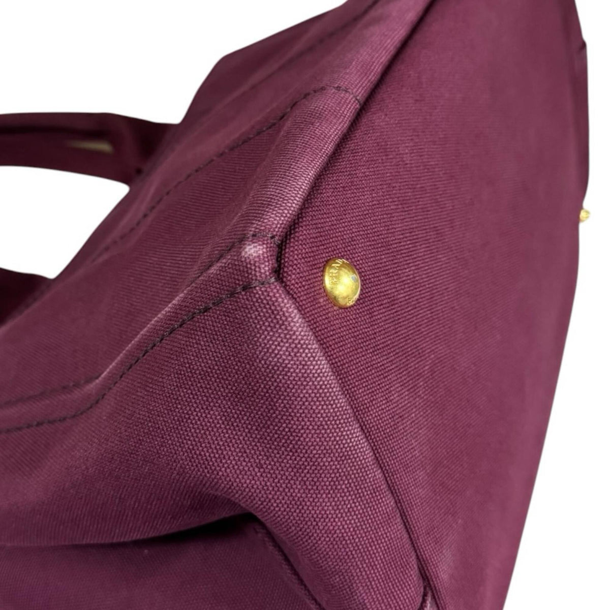 Prada Canapa Red Color Canvas Shoulder Bag (Pre-Owned)