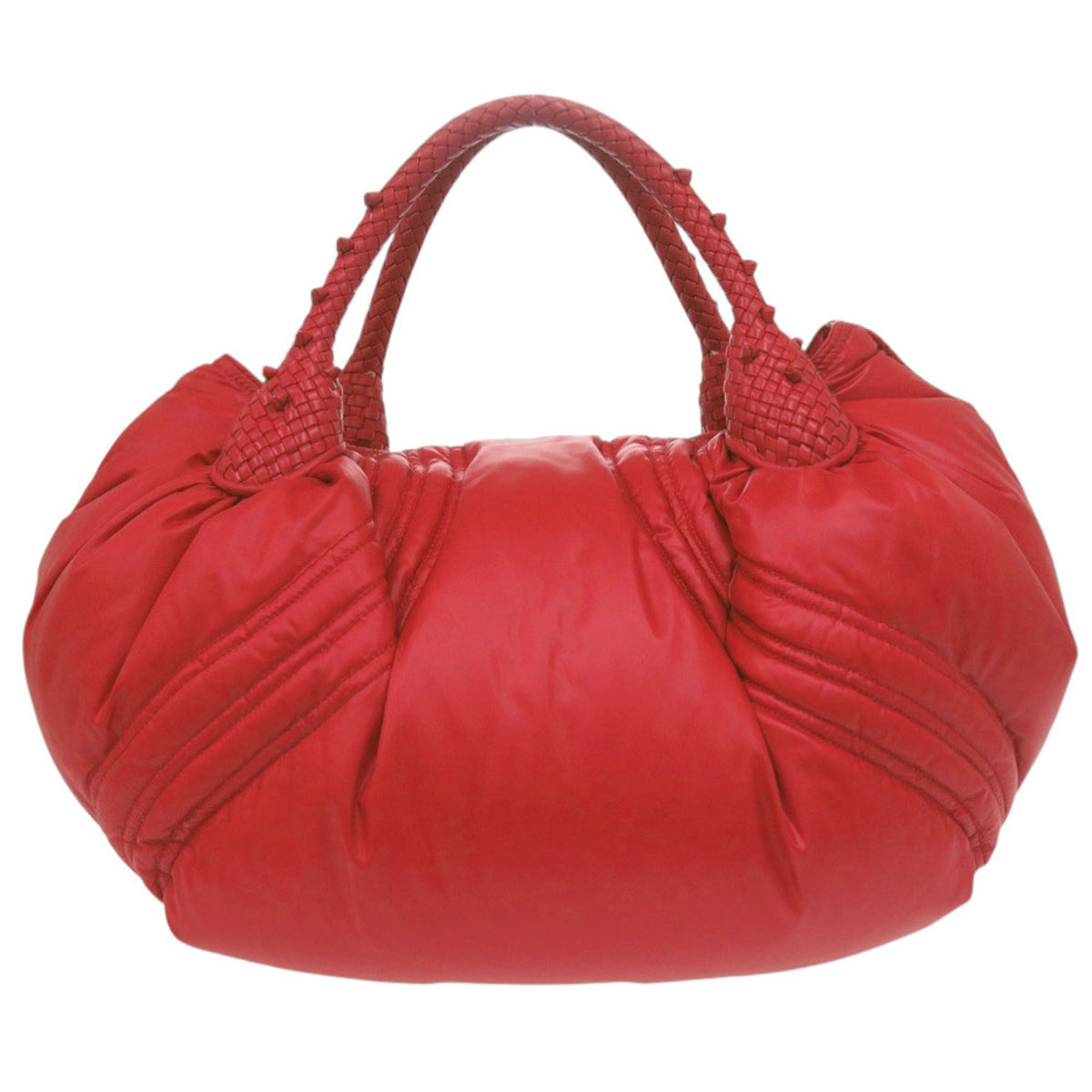 Fendi Red Color Nylon Leather Handbag (Pre-Owned)