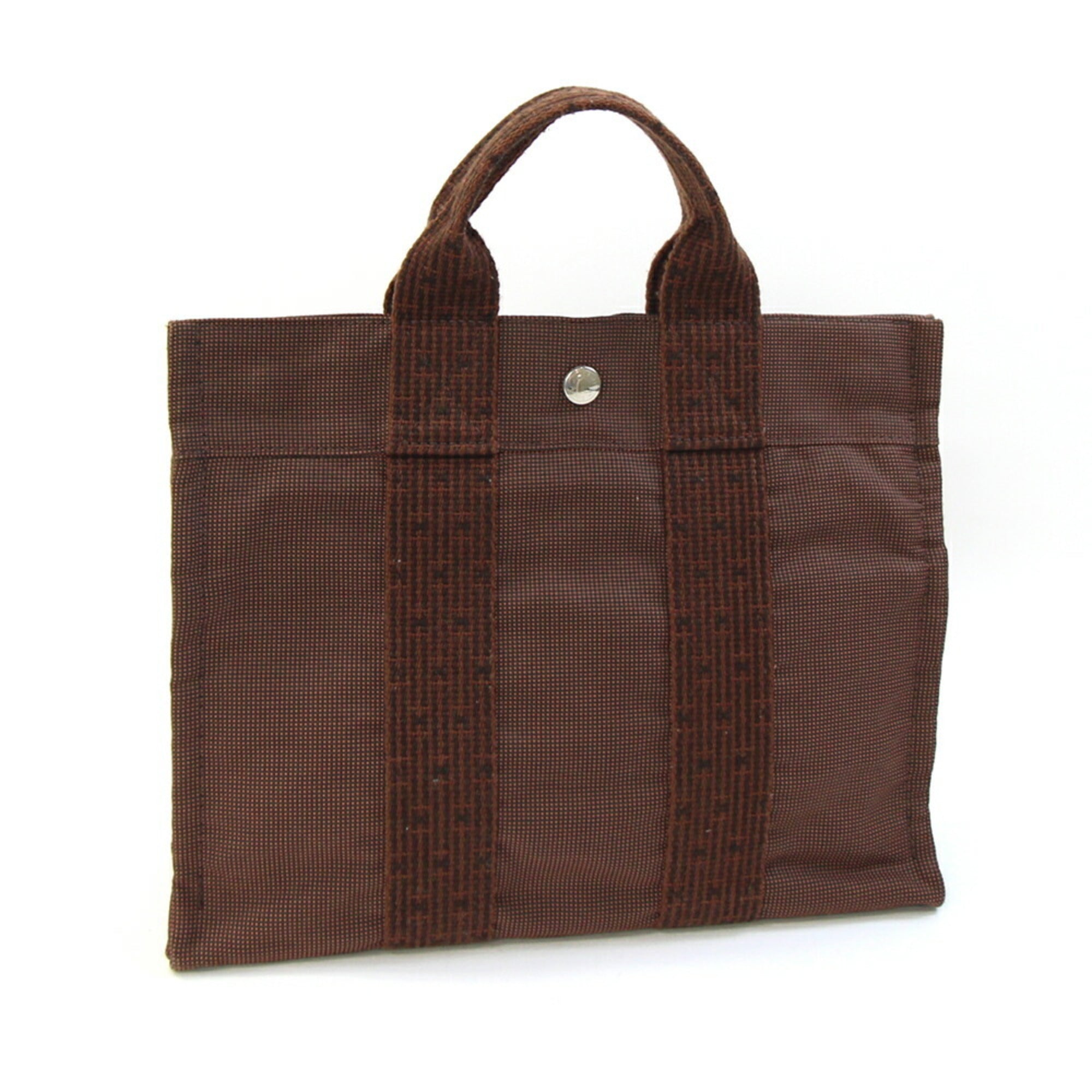 Hermes Brown Canvas Handbag (Pre-Owned)