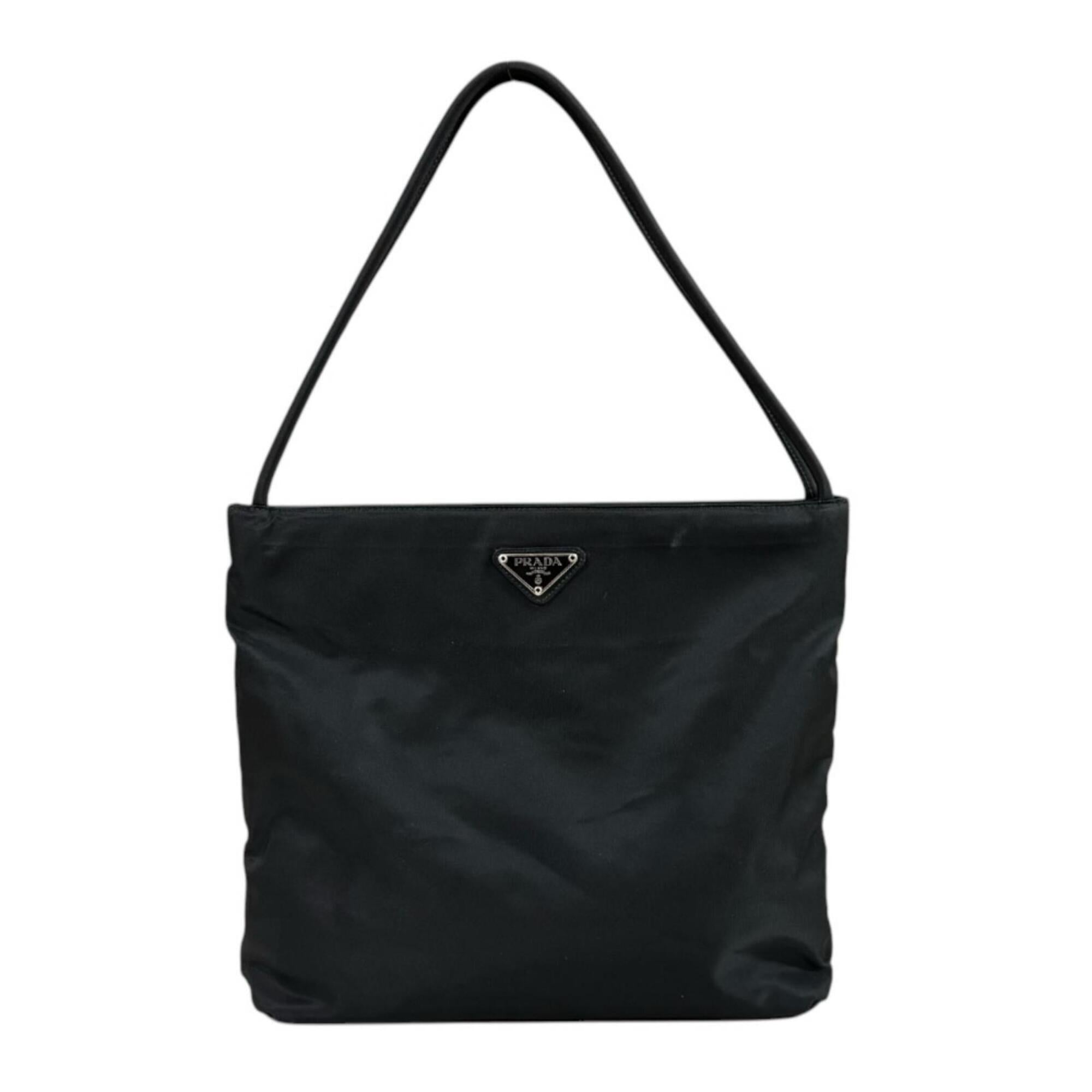 Prada Black Nero Nylon Handbag Tote Bag (Pre-Owned)