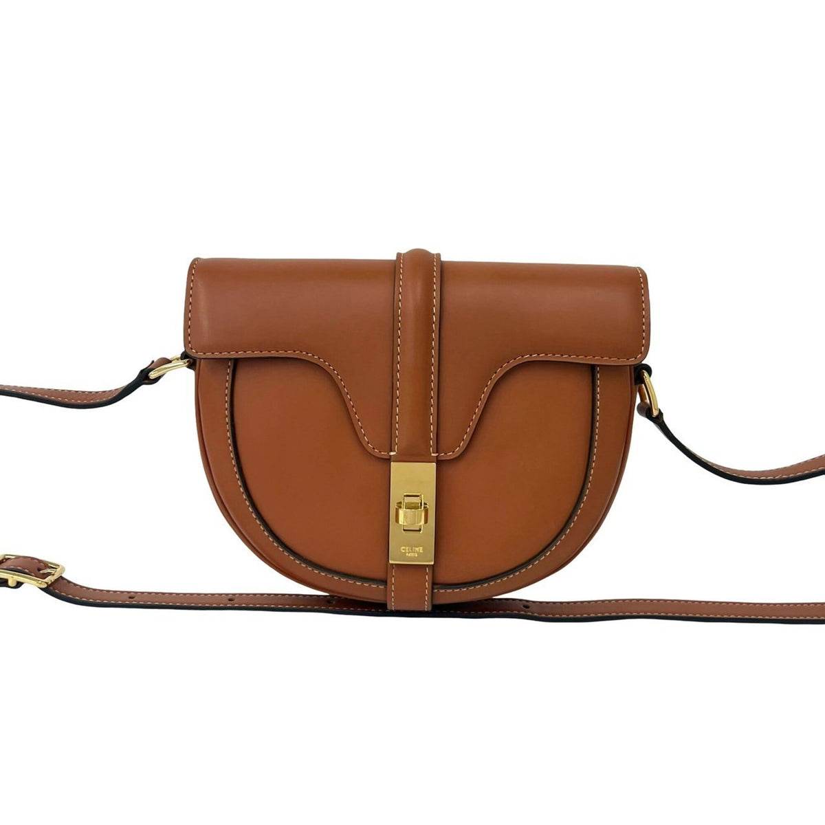 Celine Brown Leather Pochette Shoulder Bag (Pre-Owned)