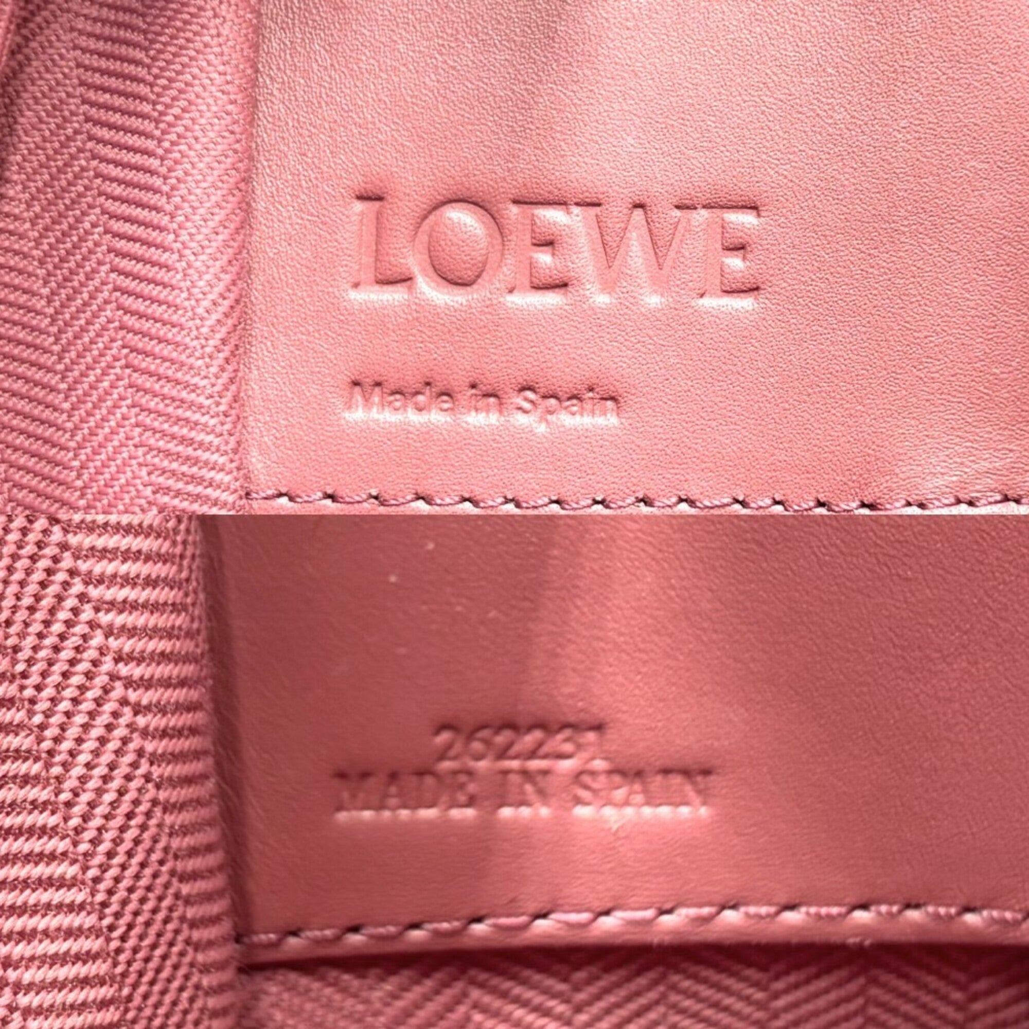 Loewe Pink Purple Leather Handbag Shoulder Bag (Pre-Owned)