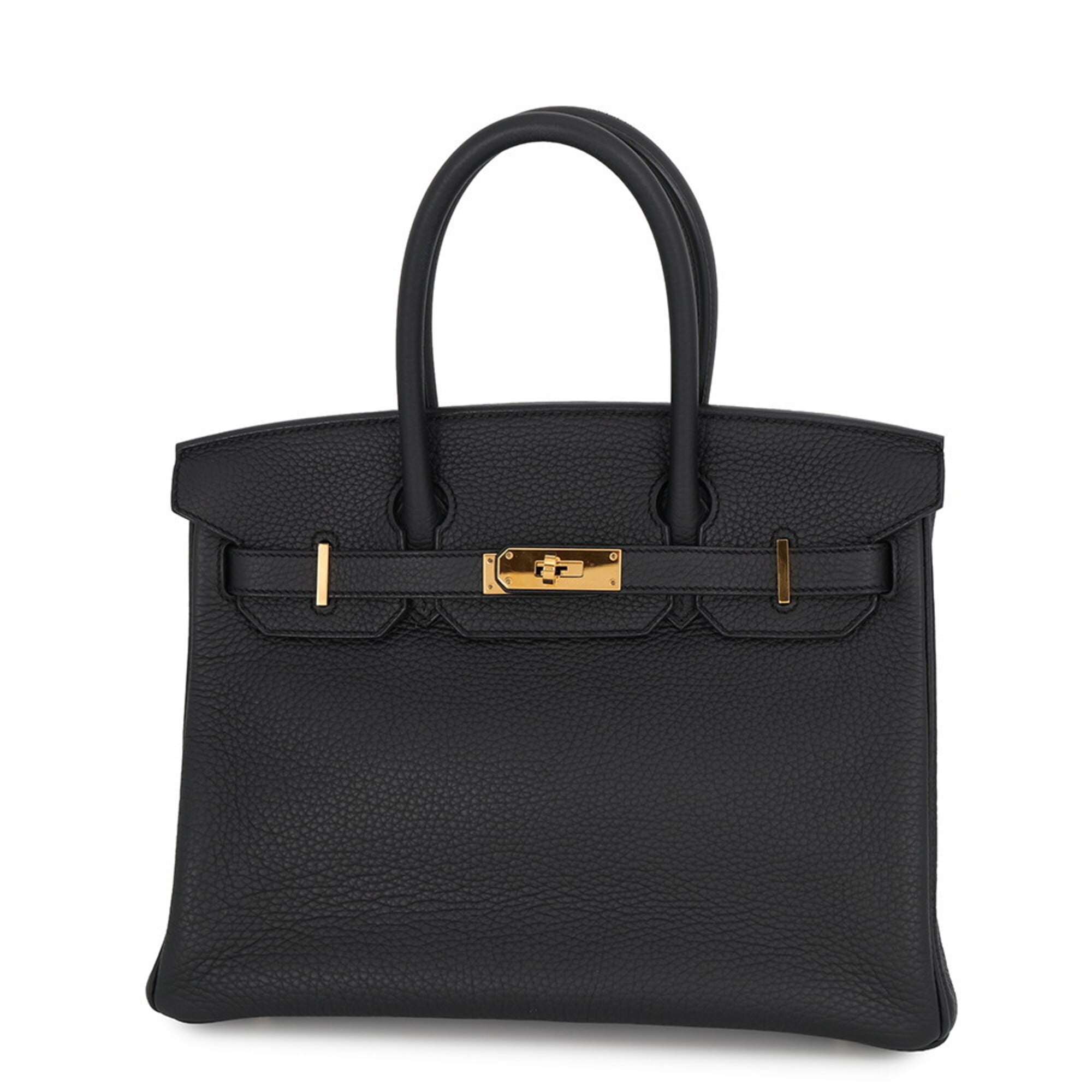 Hermes Birkin Black Taurillon Clemence Leather Handbag (Pre-Owned)