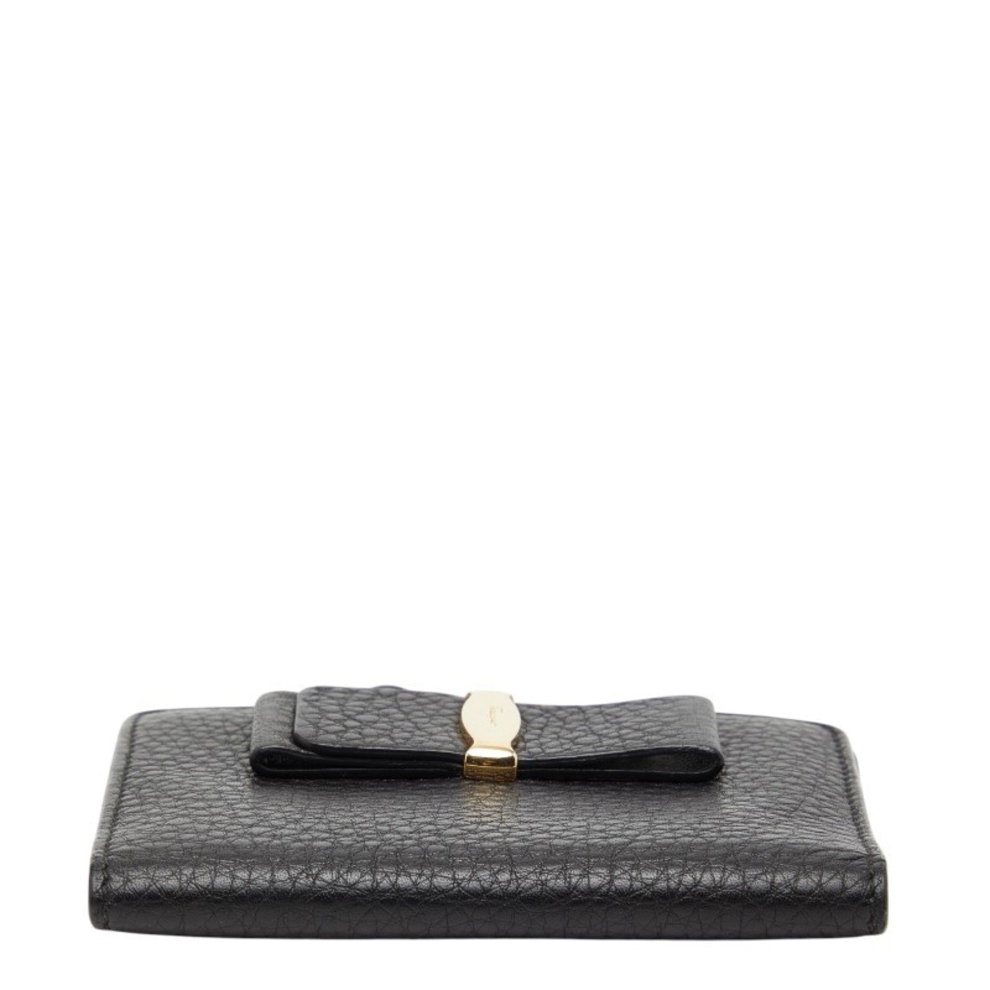 Salvatore Ferragamo Black Leather Wallet (Bi-Fold) (Pre-Owned)