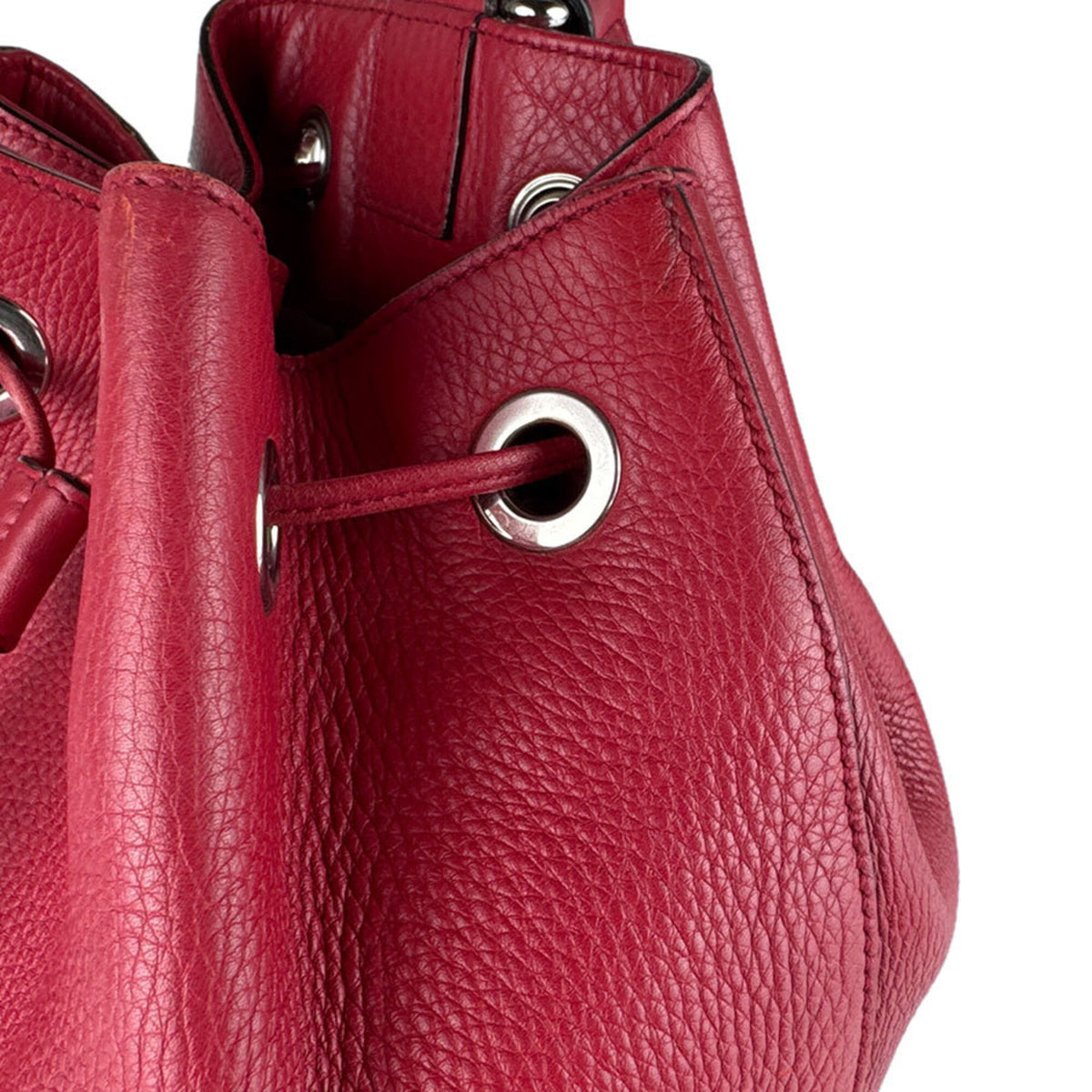 Gucci Red Color Leather Backpack (Pre-Owned)
