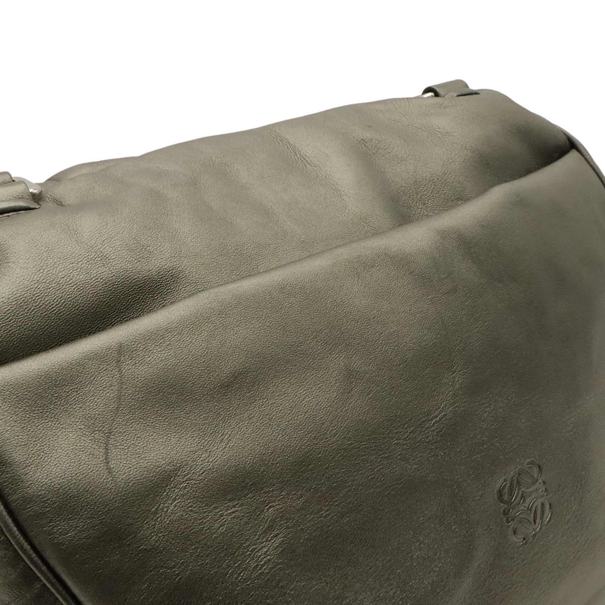 Loewe Khaki Metallic Leather Shoulder Bag Tote Bag (Pre-Owned)