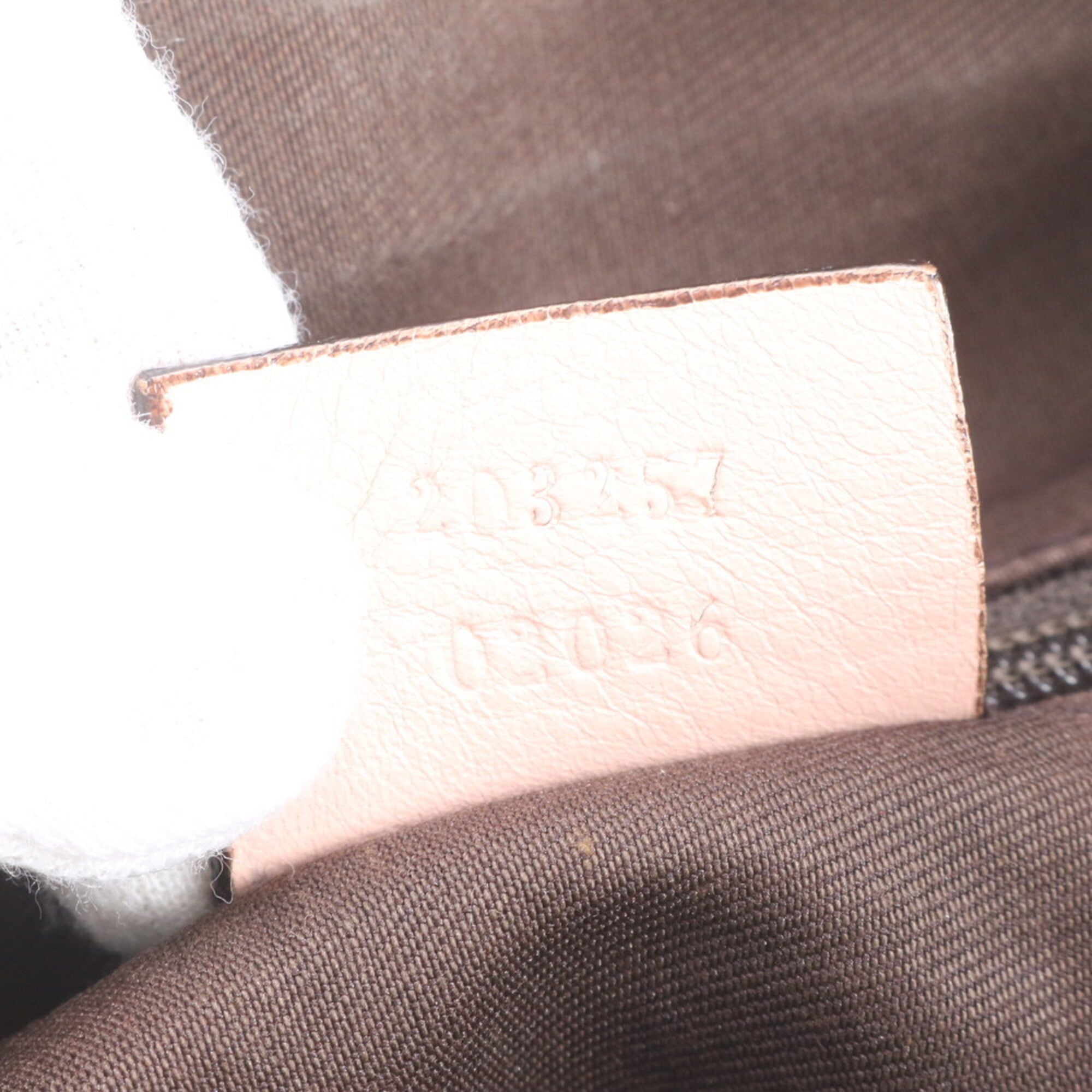 Gucci Brown Pink Leather Canvas Handbag Shoulder Bag Tote Bag (Pre-Owned)