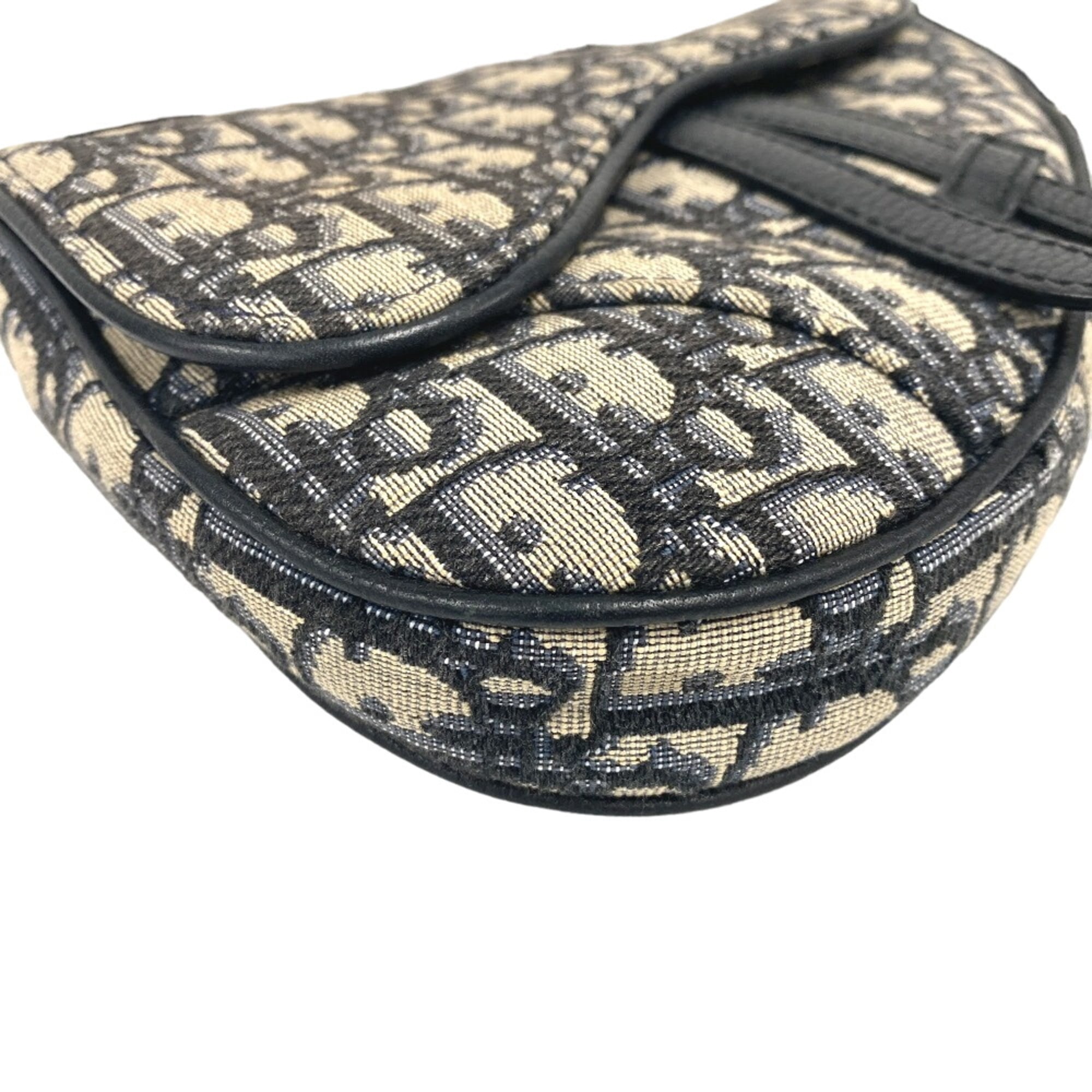 Christian Dior Navy Canvas Saddle Bag Sling Bag (Pre-Owned)