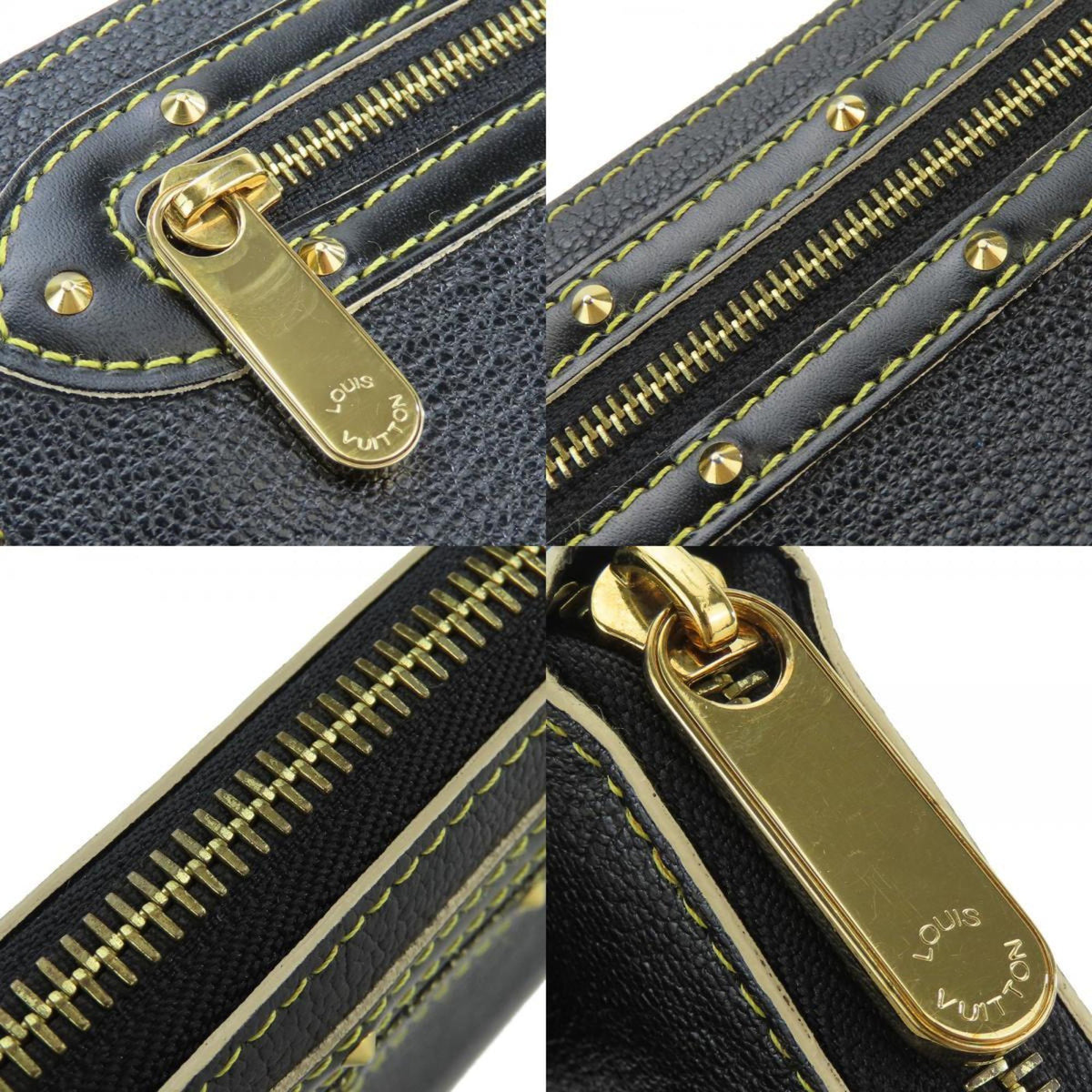 Louis Vuitton Black Leather Long Wallet (Bi-Fold) (Pre-Owned)