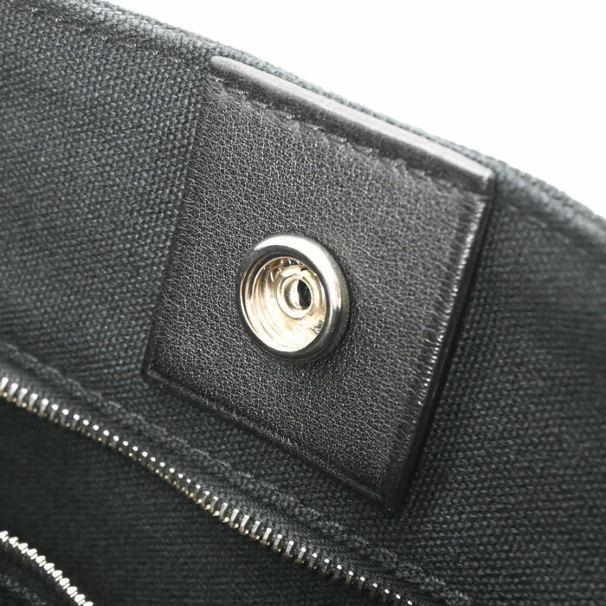 Hermes Black Brown Canvas Handbag (Pre-Owned)