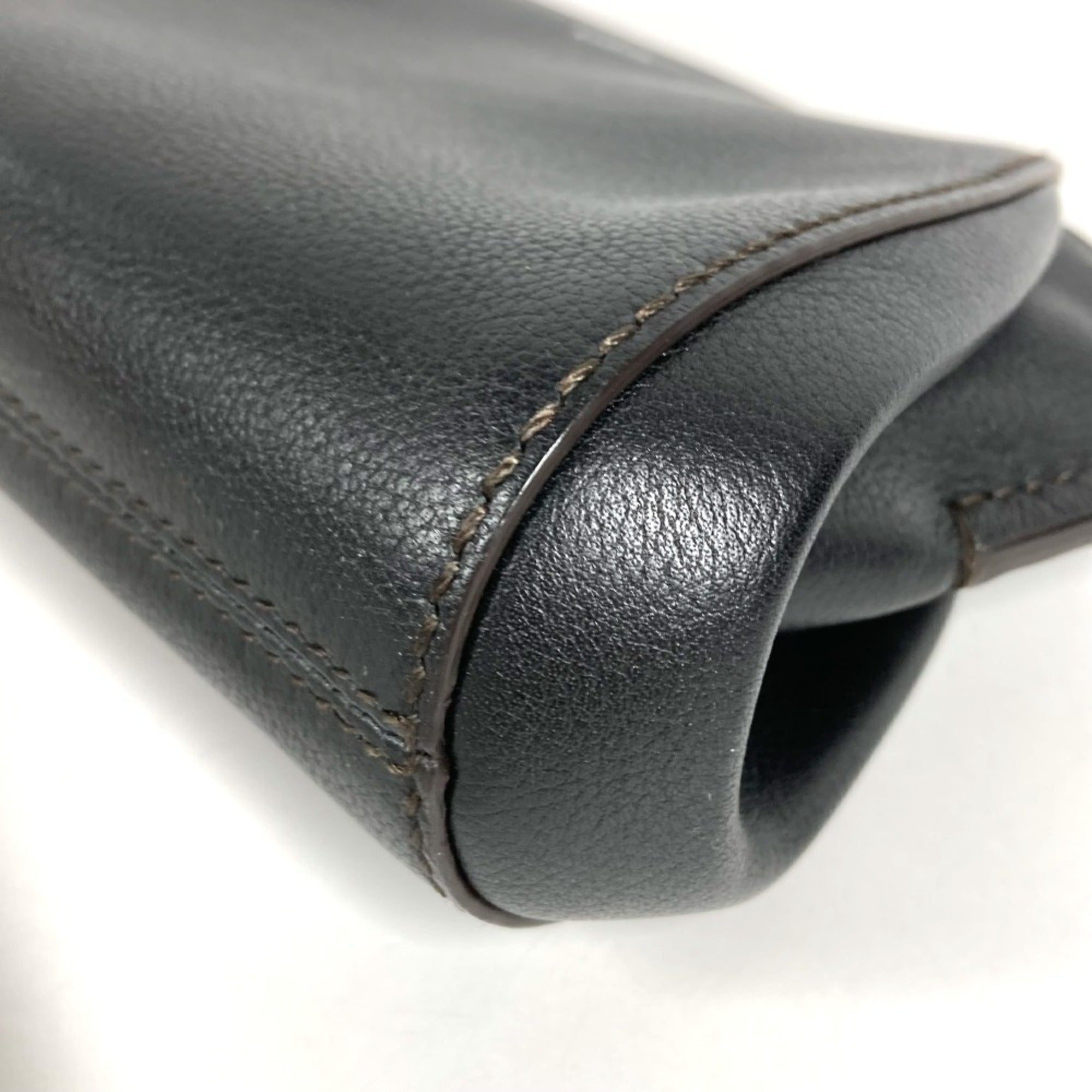 Cartier Black Leather Clutch Bag Handbag Pouch (Pre-Owned)