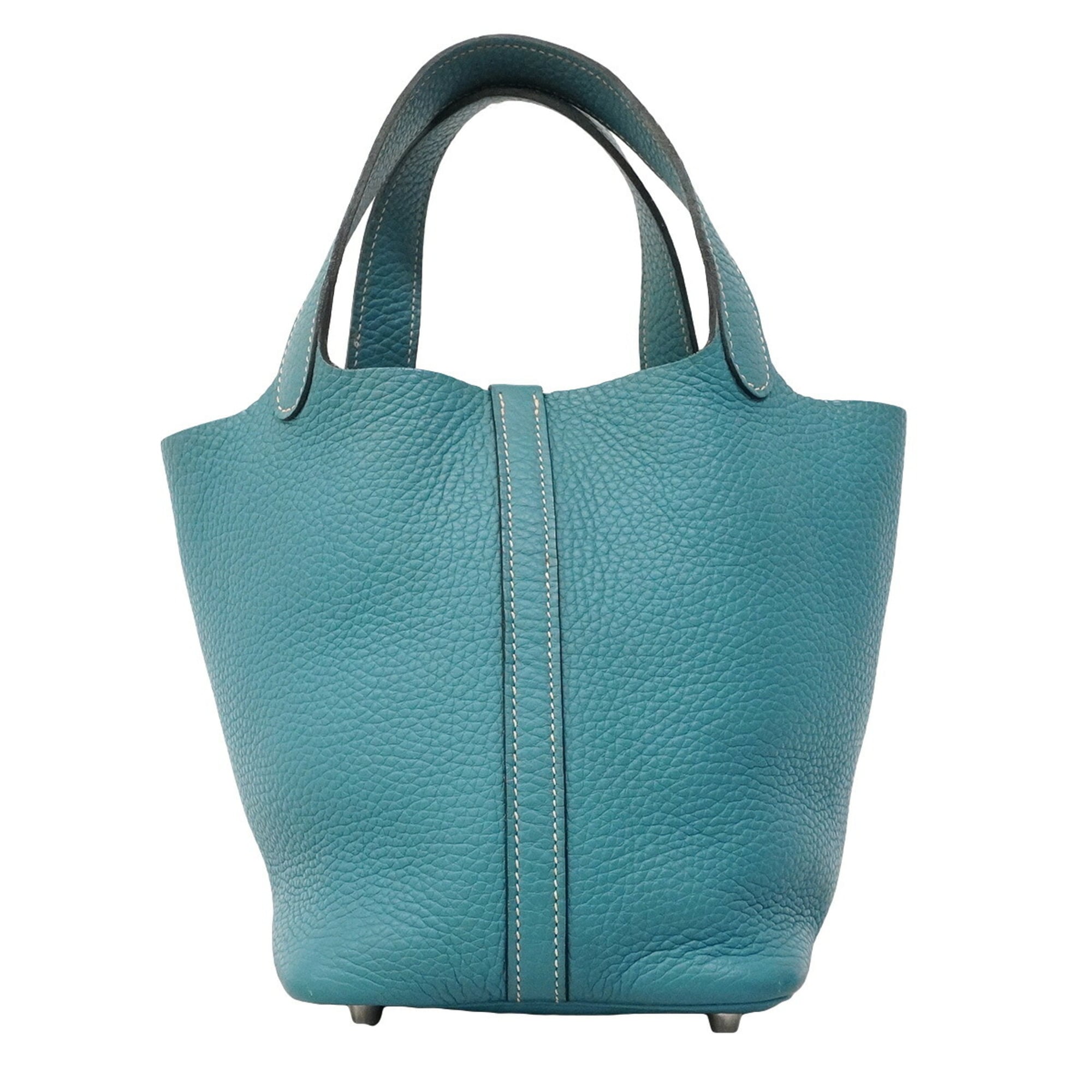 Hermes Blue Jean Taurillon Clemence Leather Handbag (Pre-Owned)