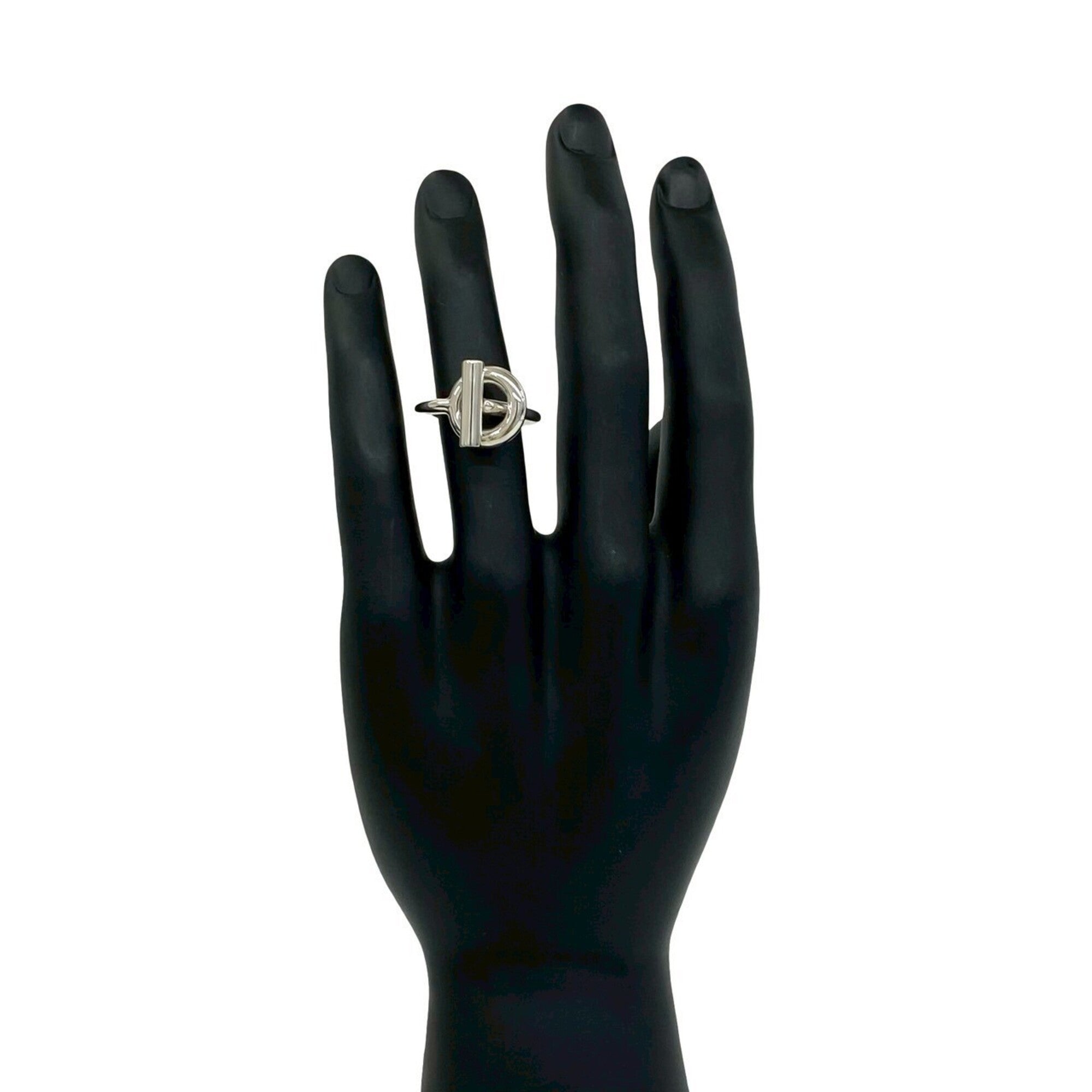Hermes Silver Silver 925 Band Ring (Pre-Owned)