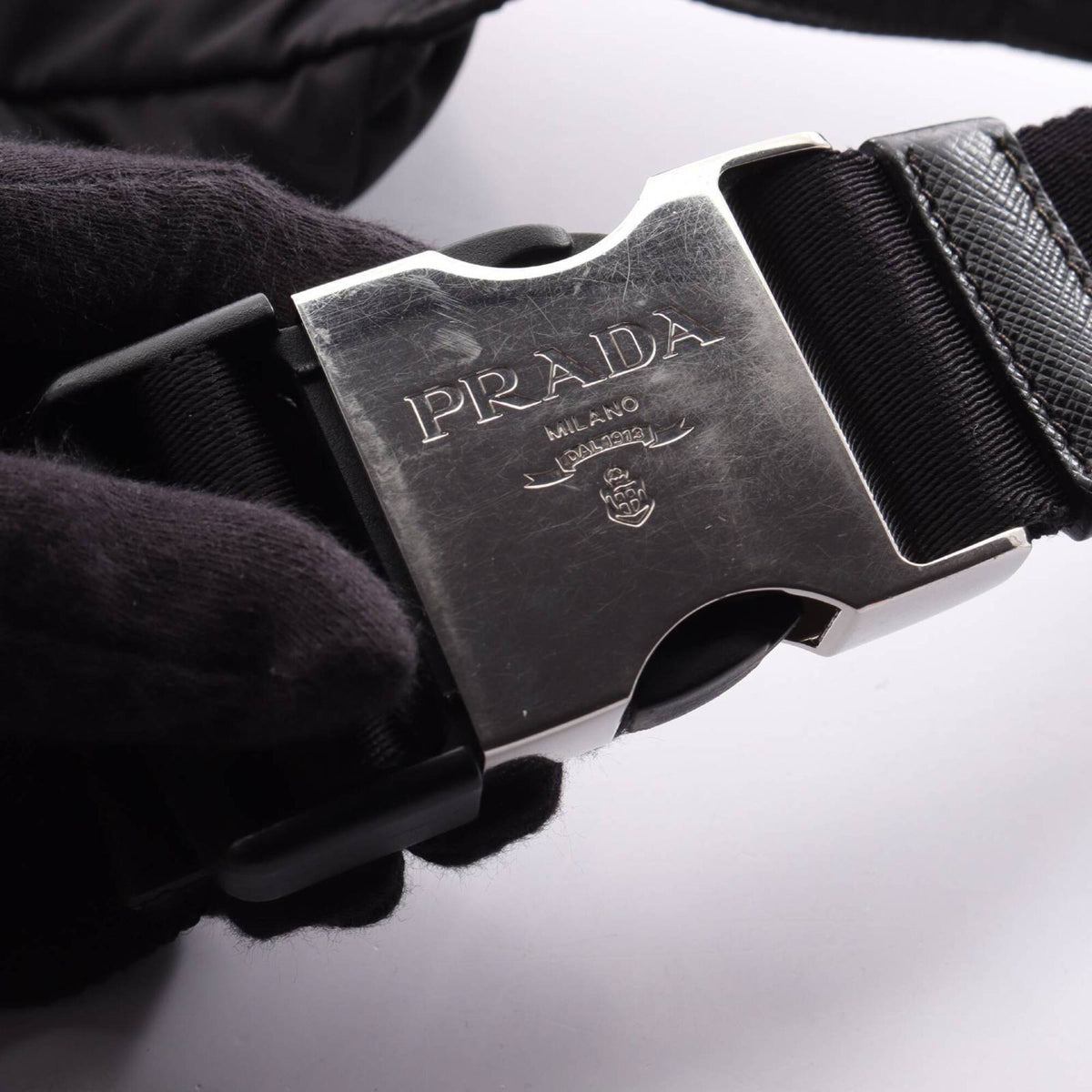 Prada Black Nylon Leather Fanny Pack (Pre-Owned)