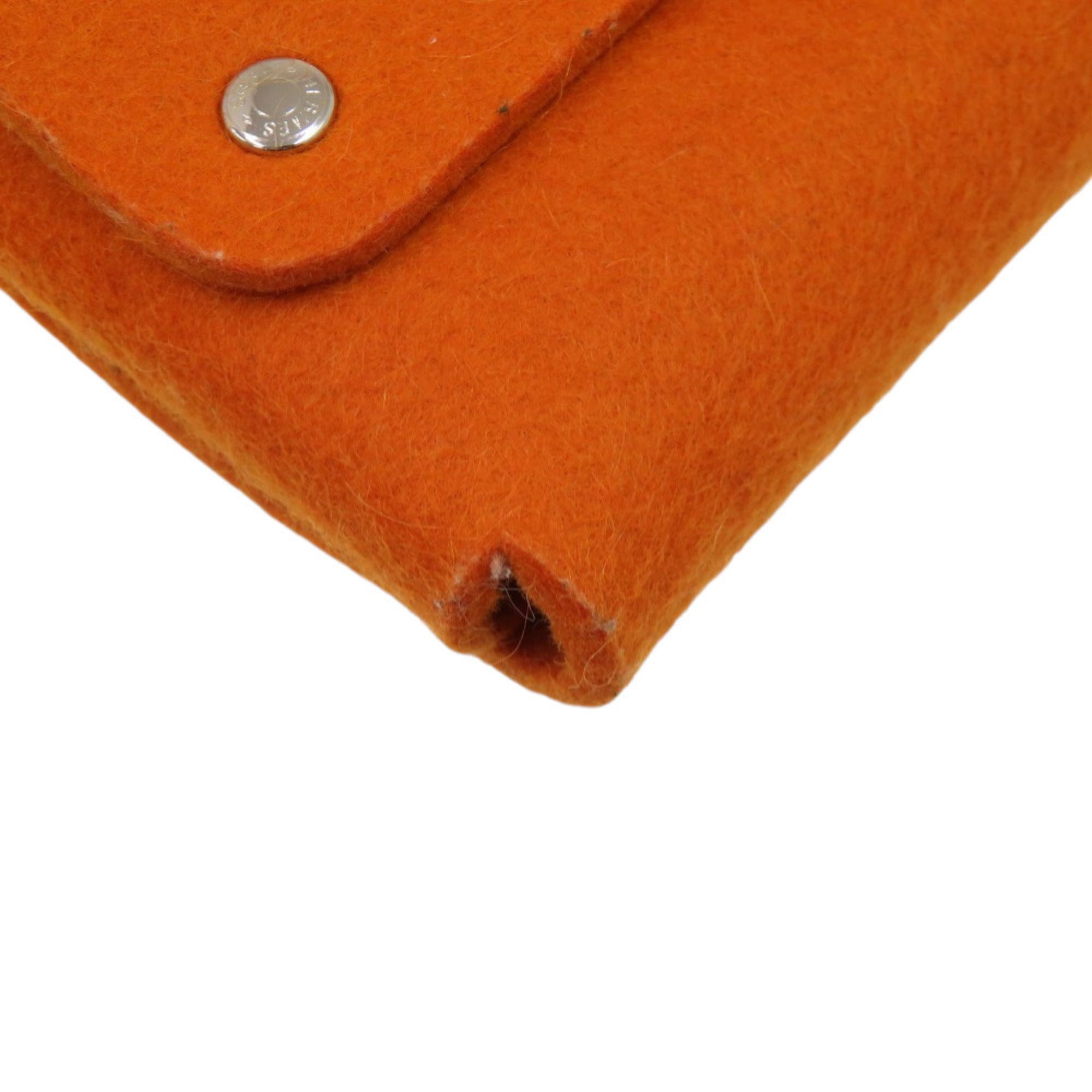 Hermes Orange Felt Pouch (Pre-Owned)