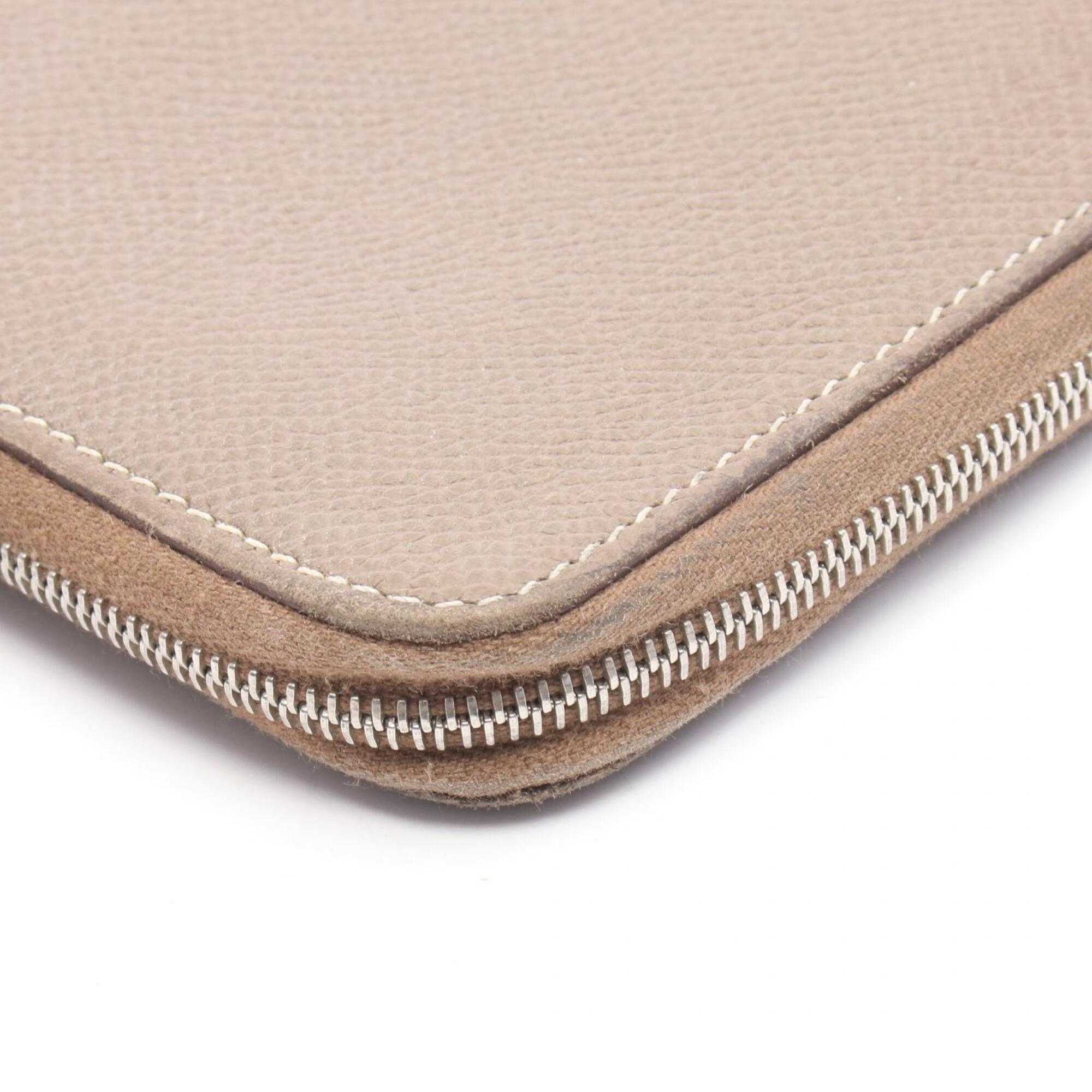 Hermes Etoupe Gray Gray Epsom Leather Long Wallet (Bi-Fold) (Pre-Owned)