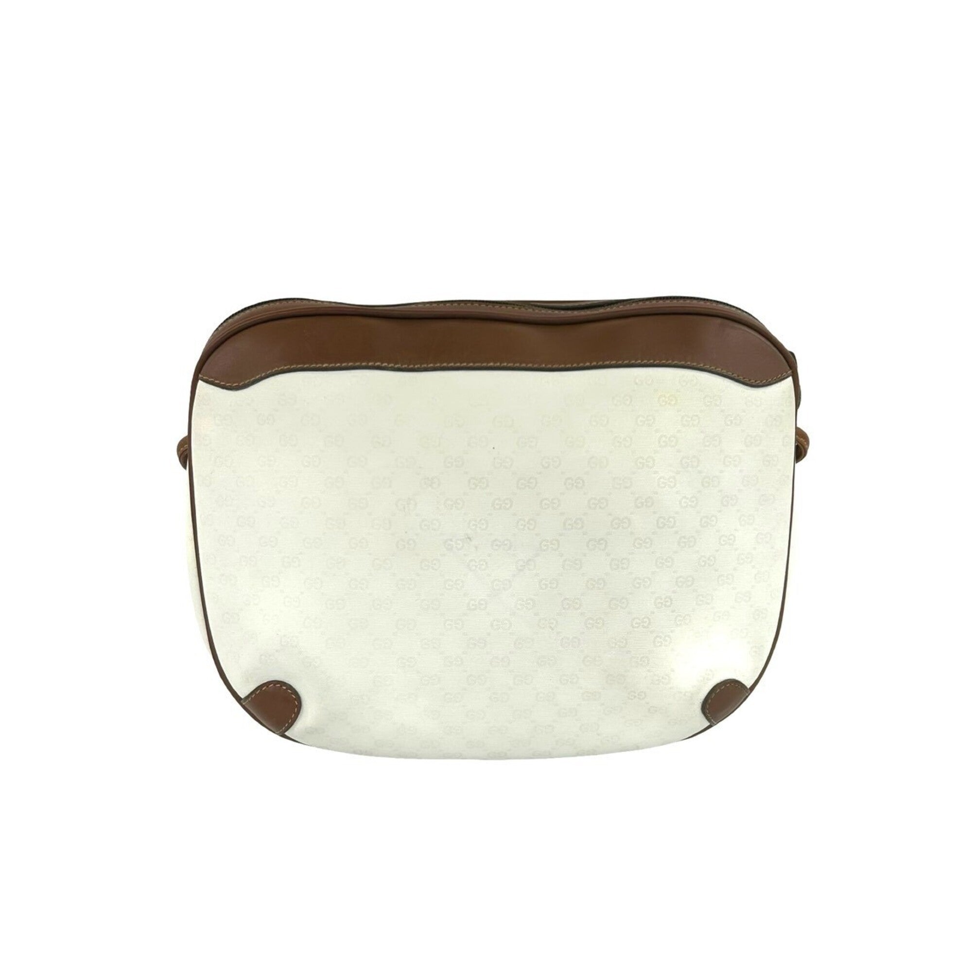 Gucci Brown White Leather Pvc Pochette Shoulder Bag (Pre-Owned)