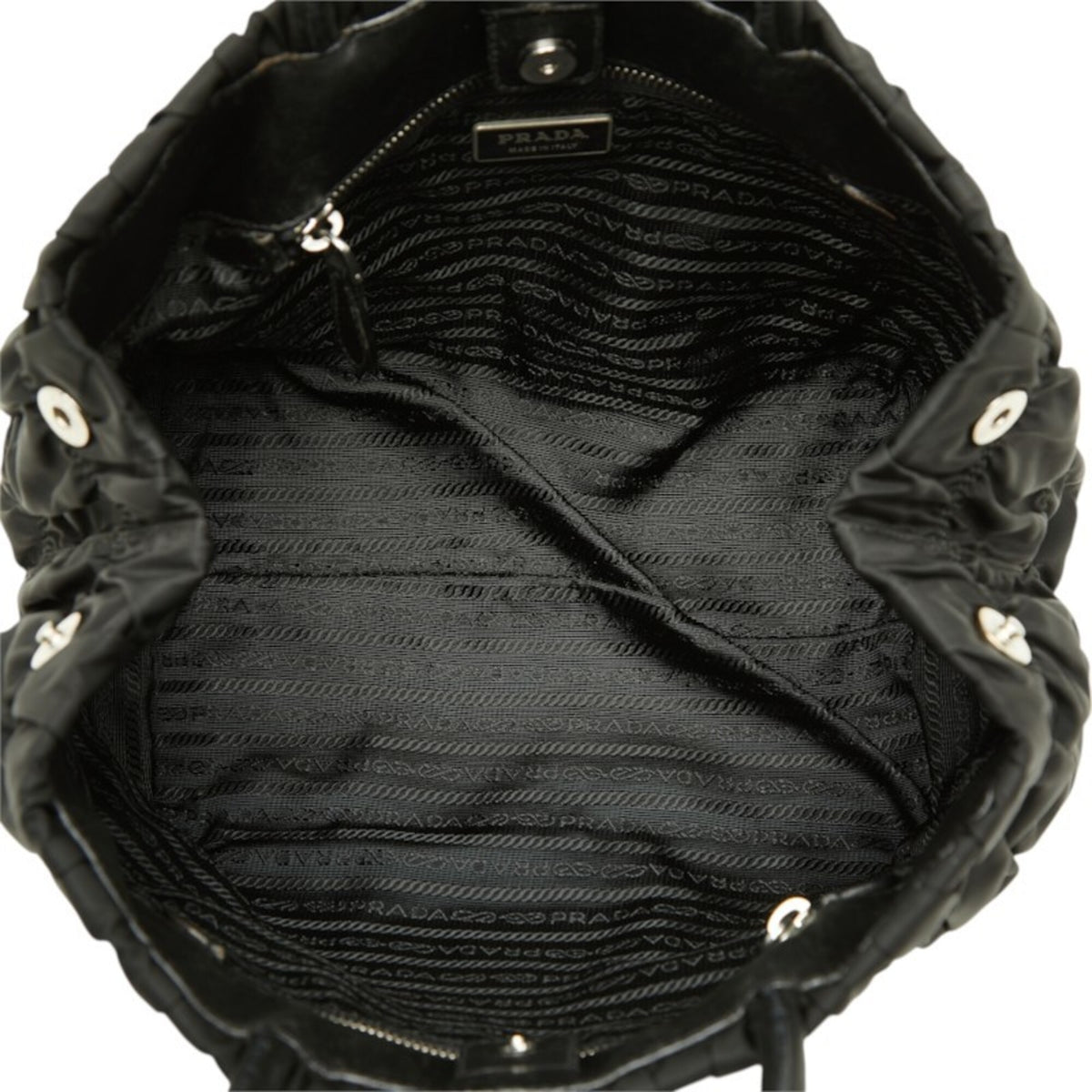 Prada Black Nylon Leather Handbag (Pre-Owned)