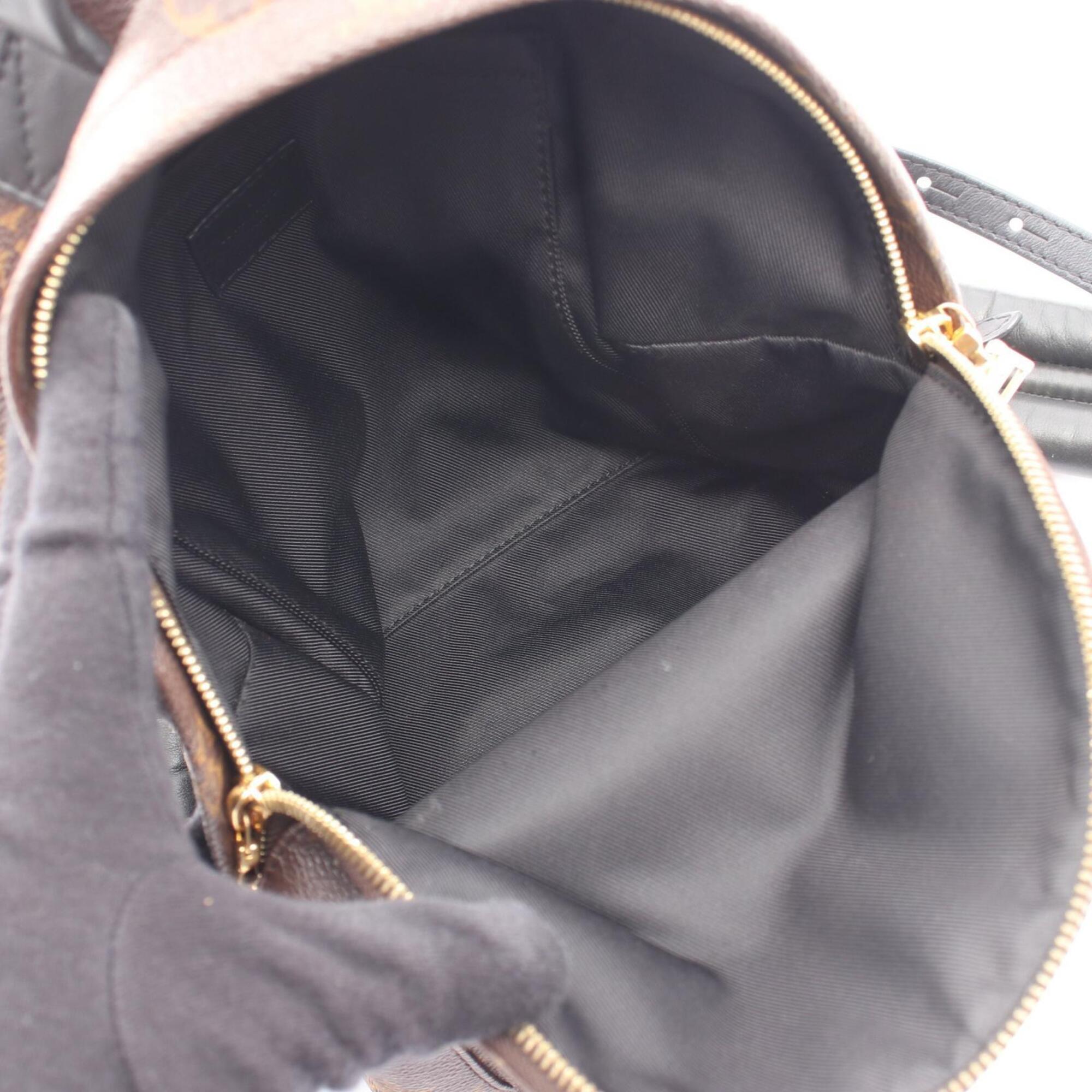 Louis Vuitton Black Brown Coated Canvas Leather Backpack Handbag (Pre-Owned)
