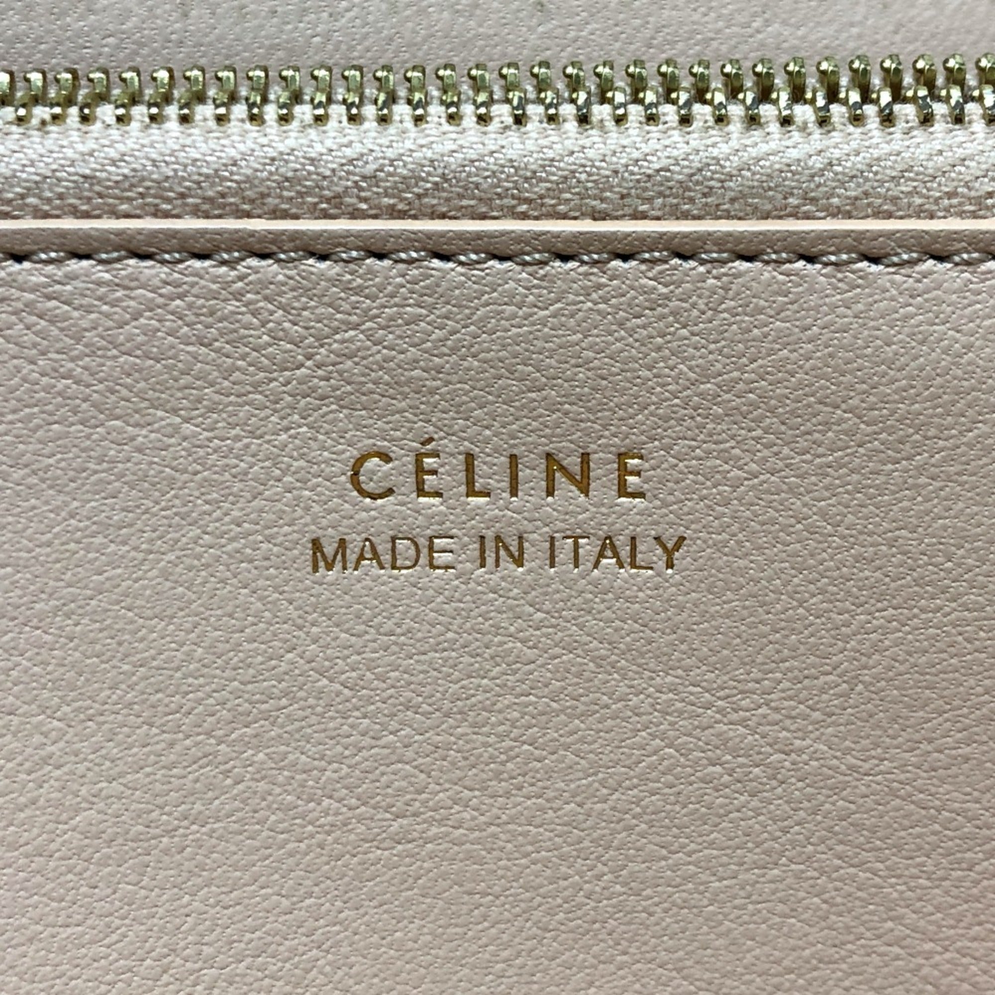 Celine Beige Leather Long Wallet (Bi-Fold) (Pre-Owned)