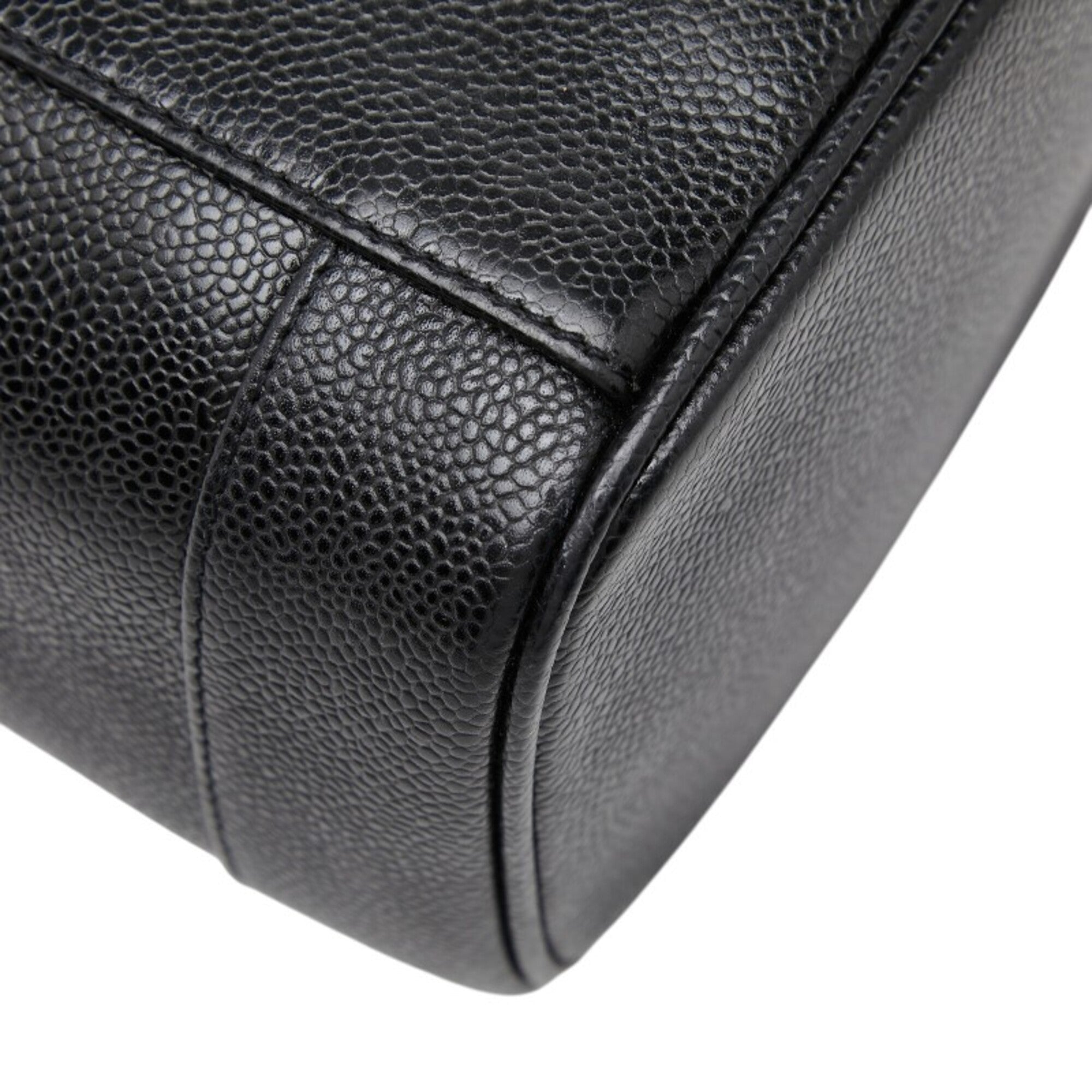 Chanel Black Grained Calfskin Handbag Vanity Bag (Pre-Owned)