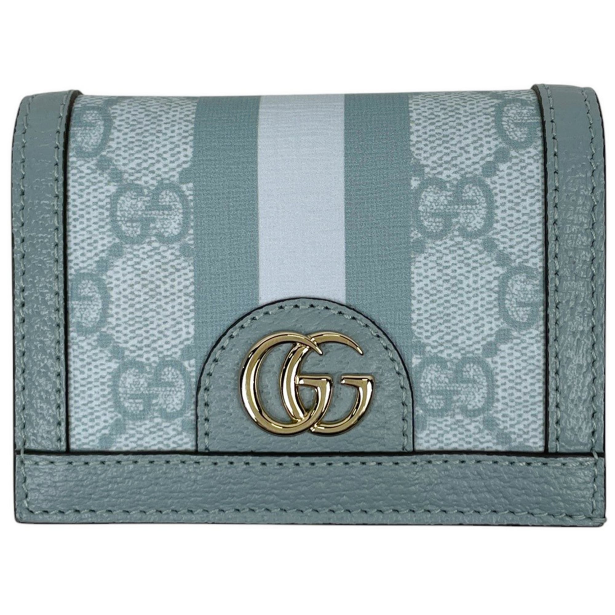 Gucci Ophidia Light Blue Coated Canvas Leather Wallet (Bi-Fold) (Pre-Owned)