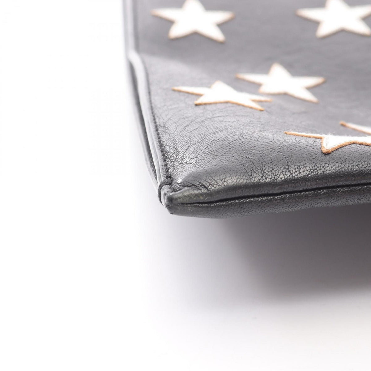Yves Saint Laurent Black Silver Leather Clutch Bag (Pre-Owned)